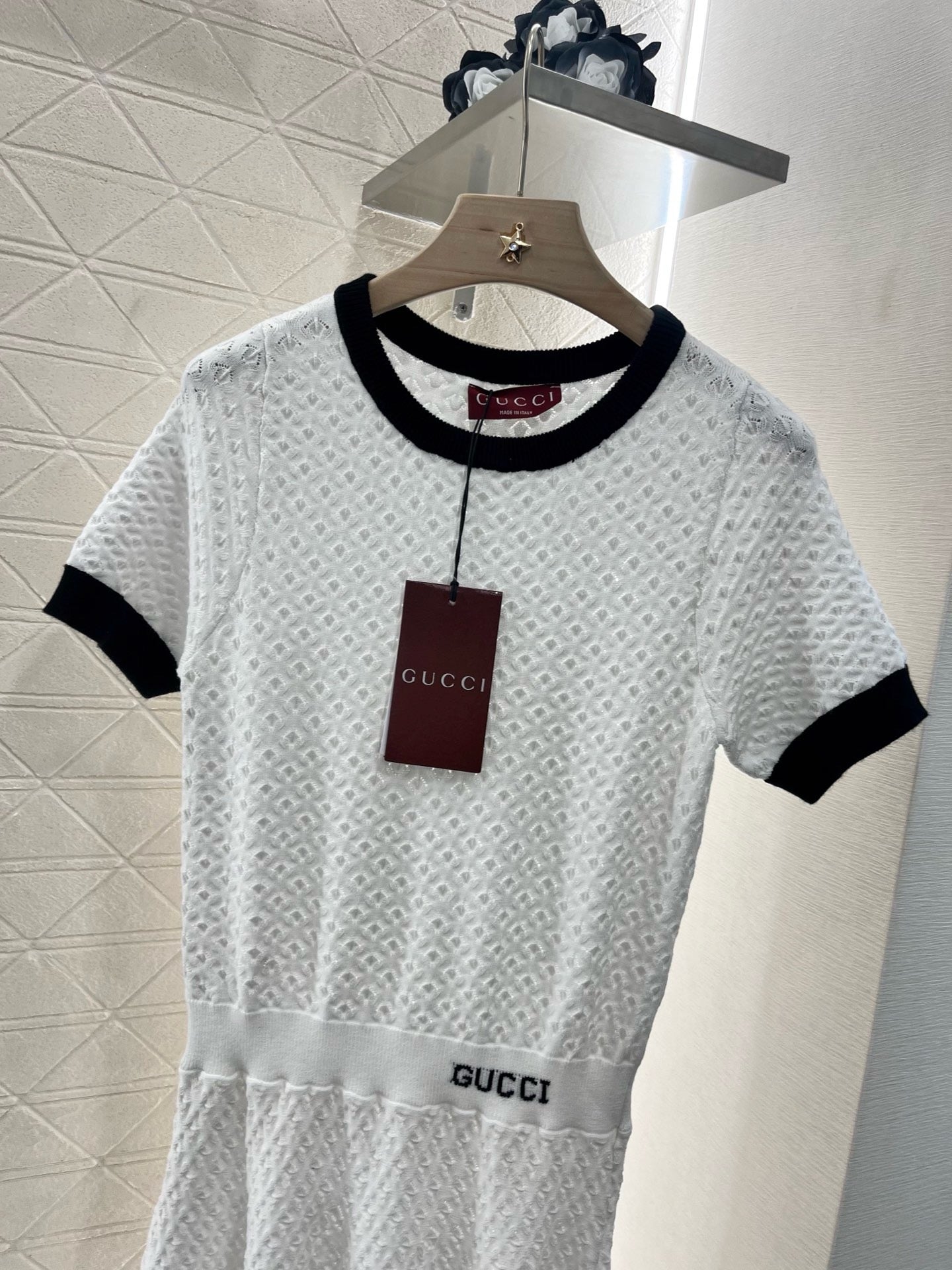 25SS new product Round neck short sleeve dress
