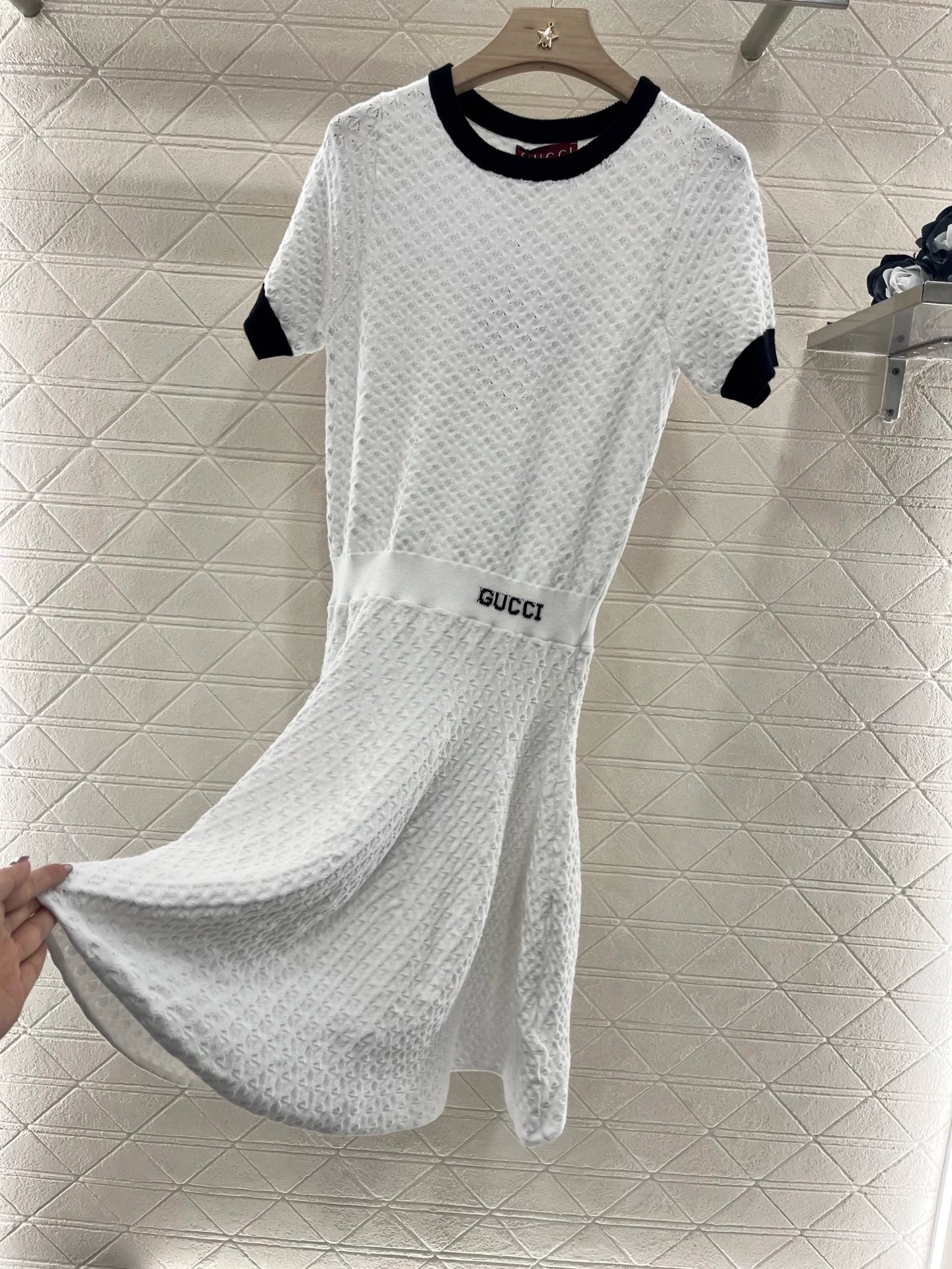 25SS new product Round neck short sleeve dress