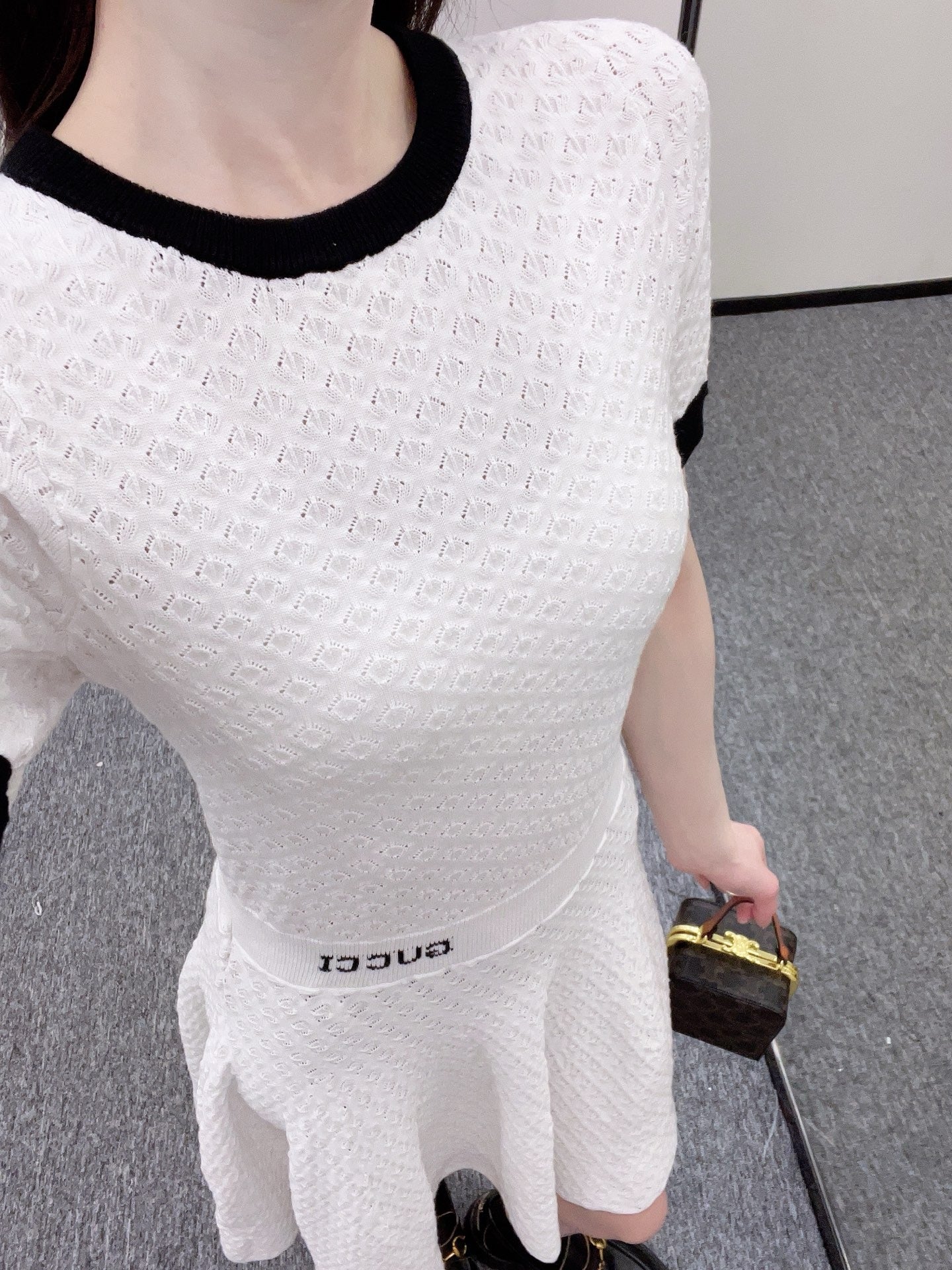 25SS new product Round neck short sleeve dress
