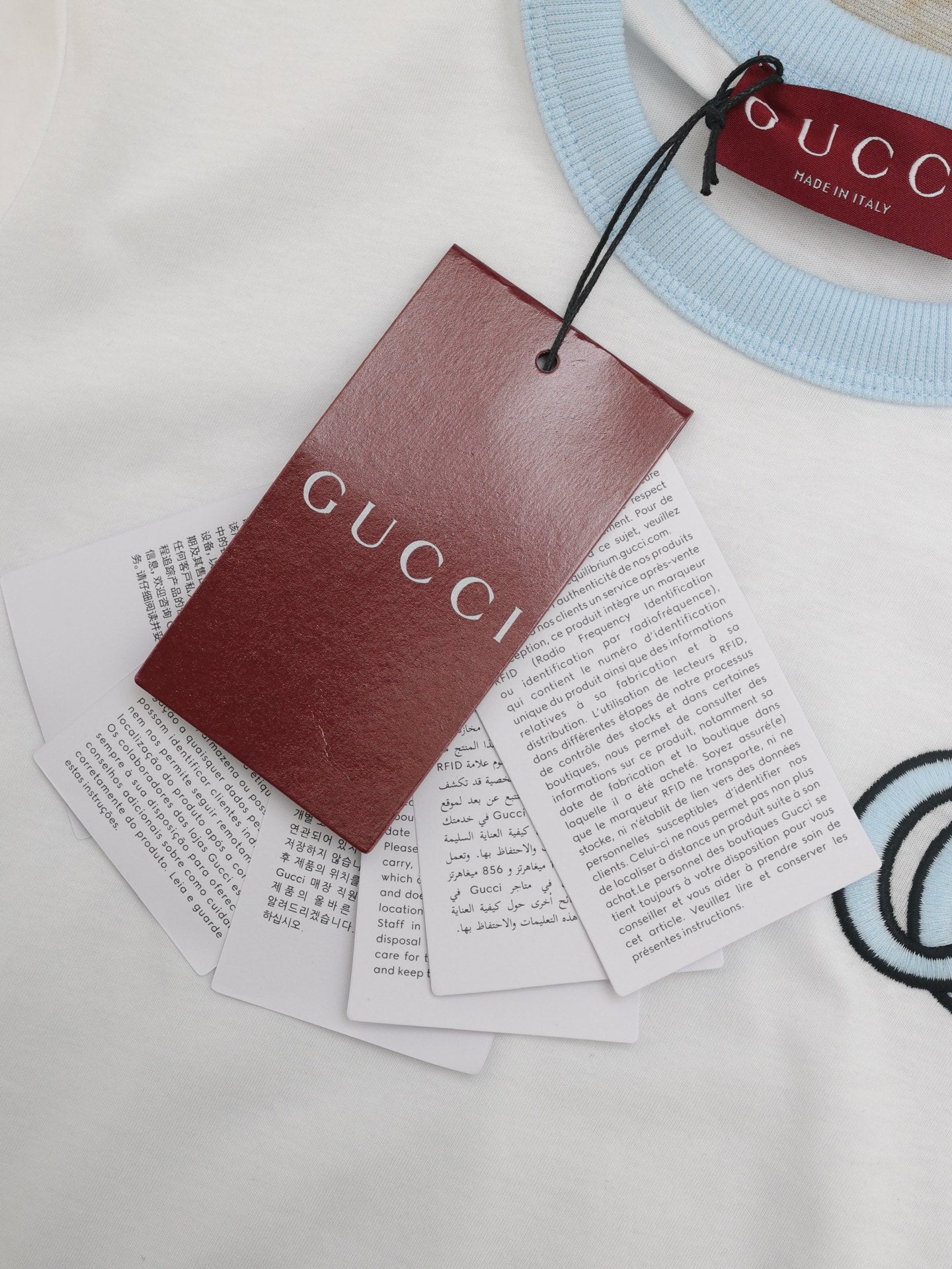 25g letter embroidery round neck short sleeve t-shirt