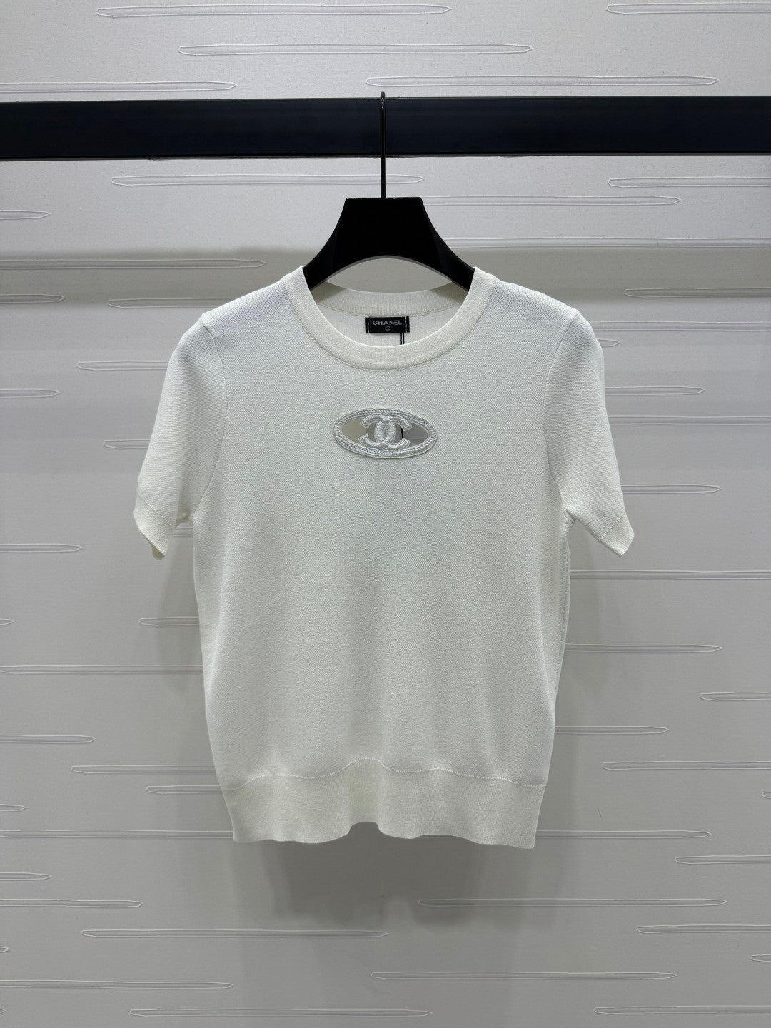 Double C hollow knit short sleeves