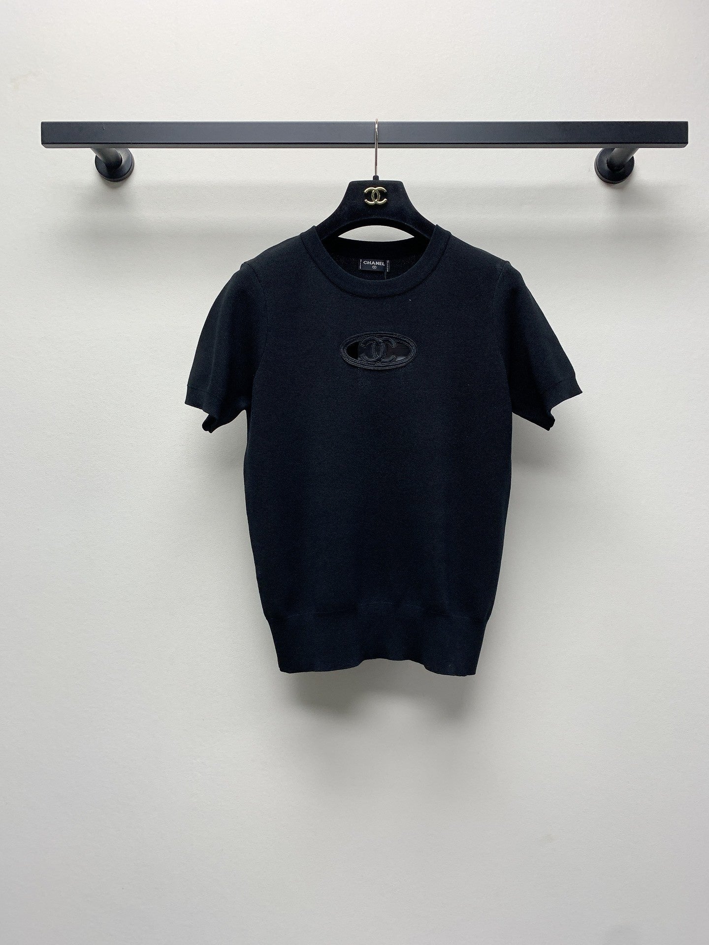 Double C hollow knit short sleeves
