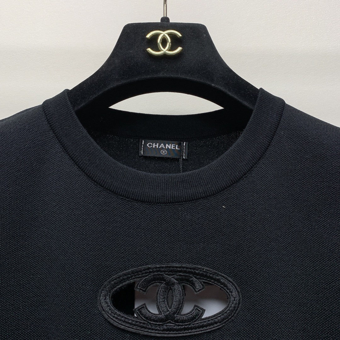 Double C hollow knit short sleeves