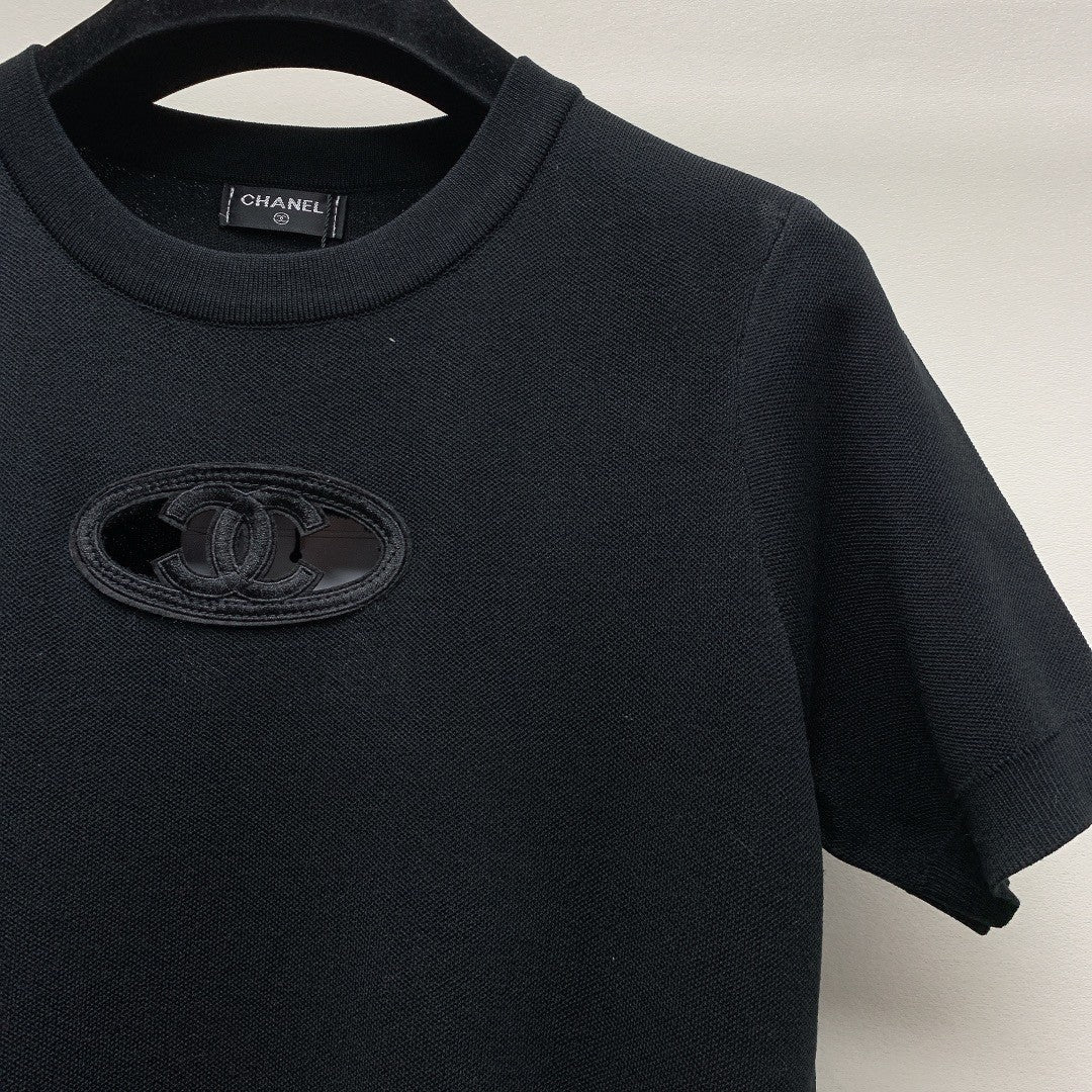 Double C hollow knit short sleeves