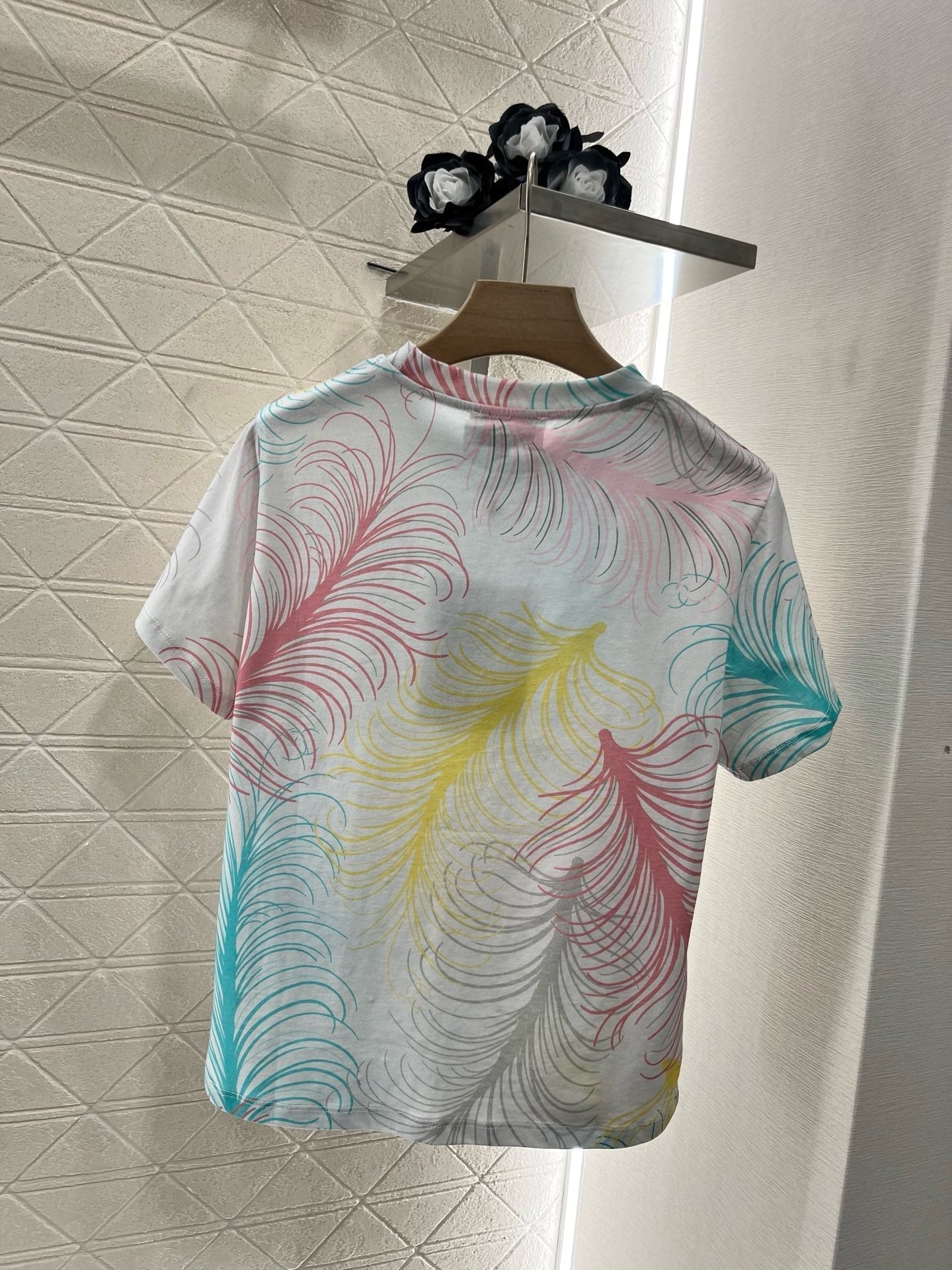 25SS New Feather Hot Diamond Printing