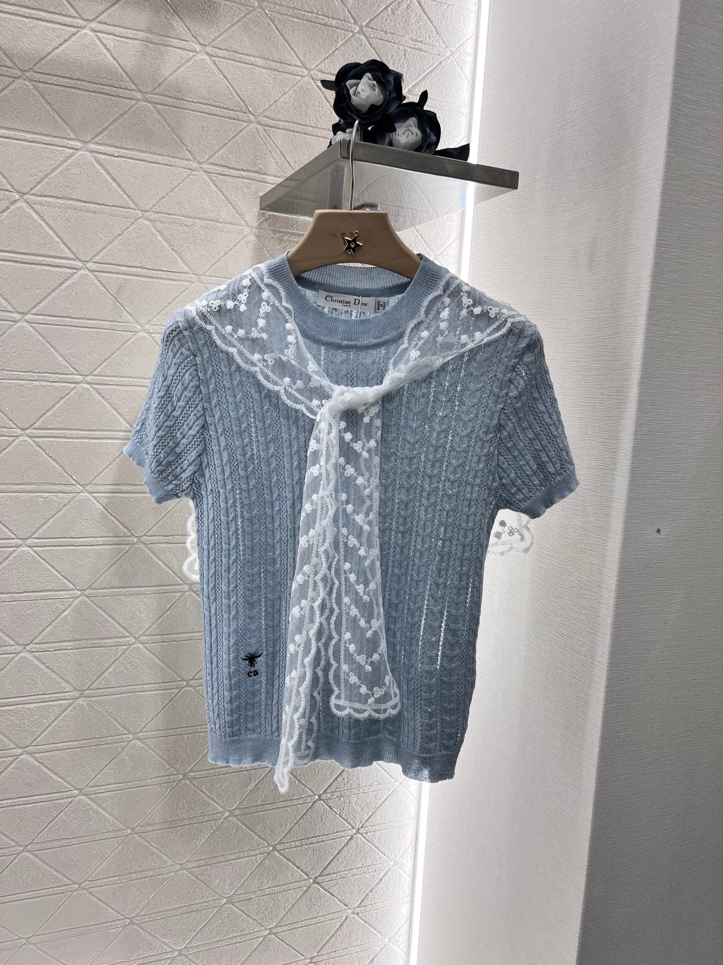 Lace shawl knit short sleeve