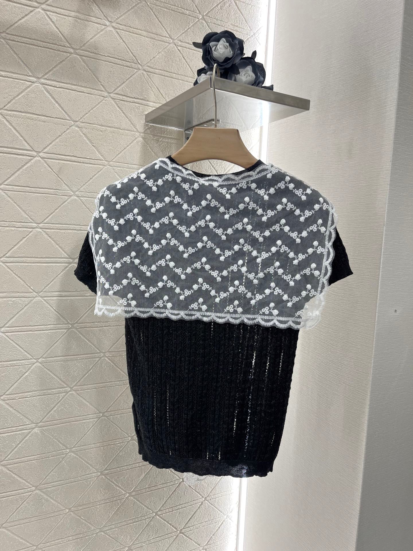 Lace shawl knit short sleeve