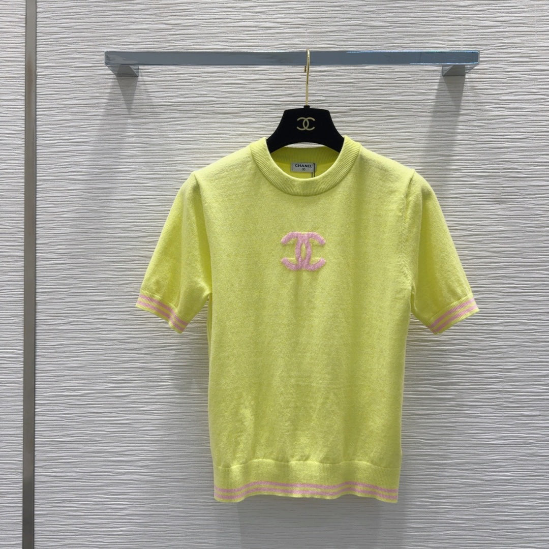 25ss Double C jacquard knitted short sleeves