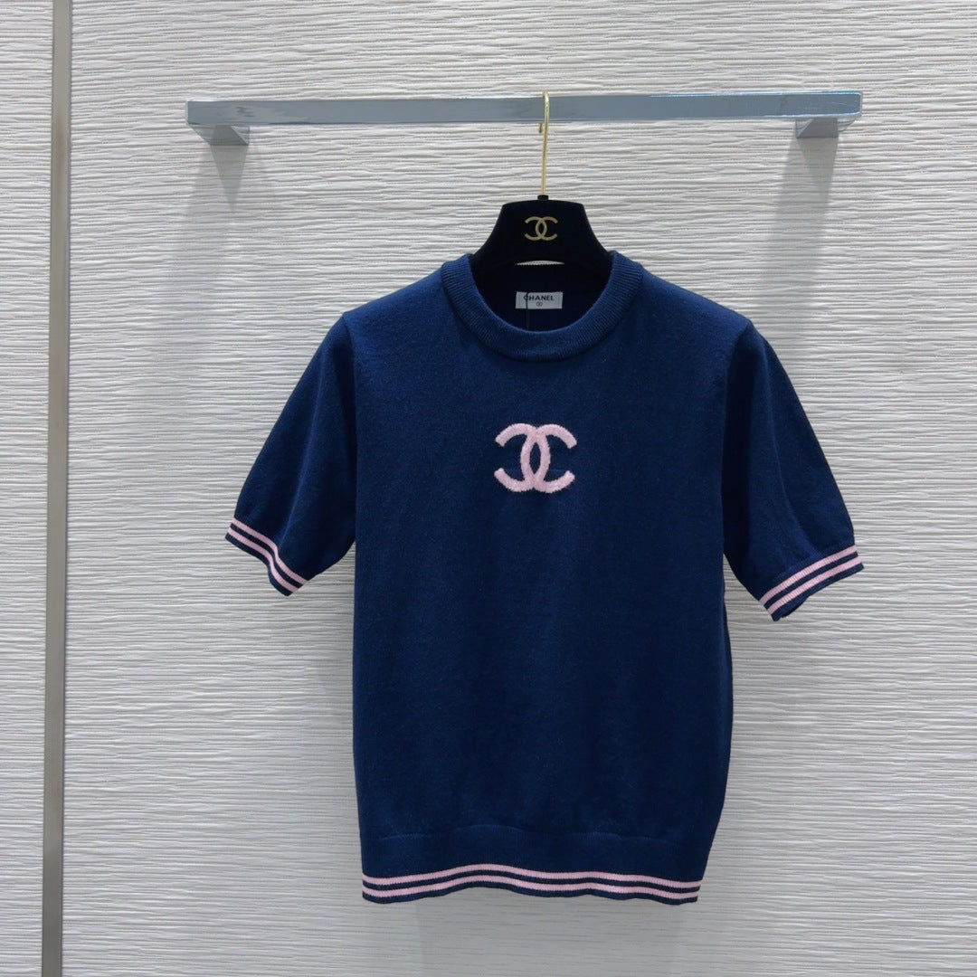 25ss Double C jacquard knitted short sleeves