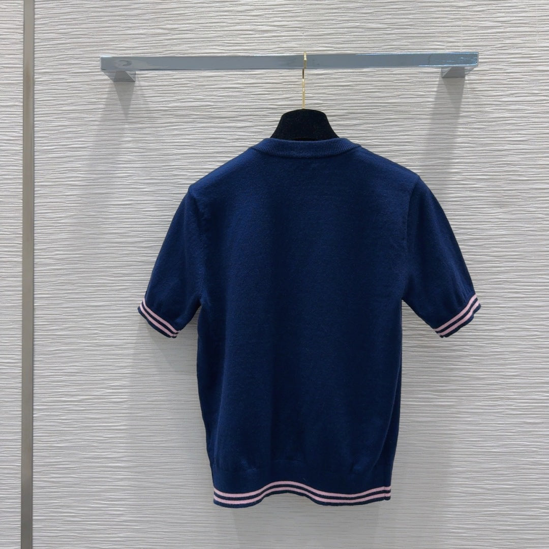 25ss Double C jacquard knitted short sleeves