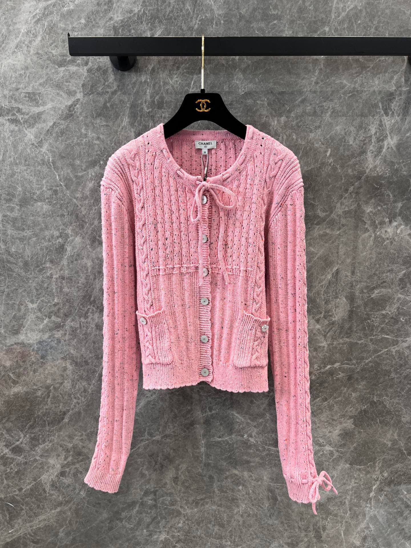 25 Early Spring New Product Heavy Craft Lace-up Pollen Cardigan