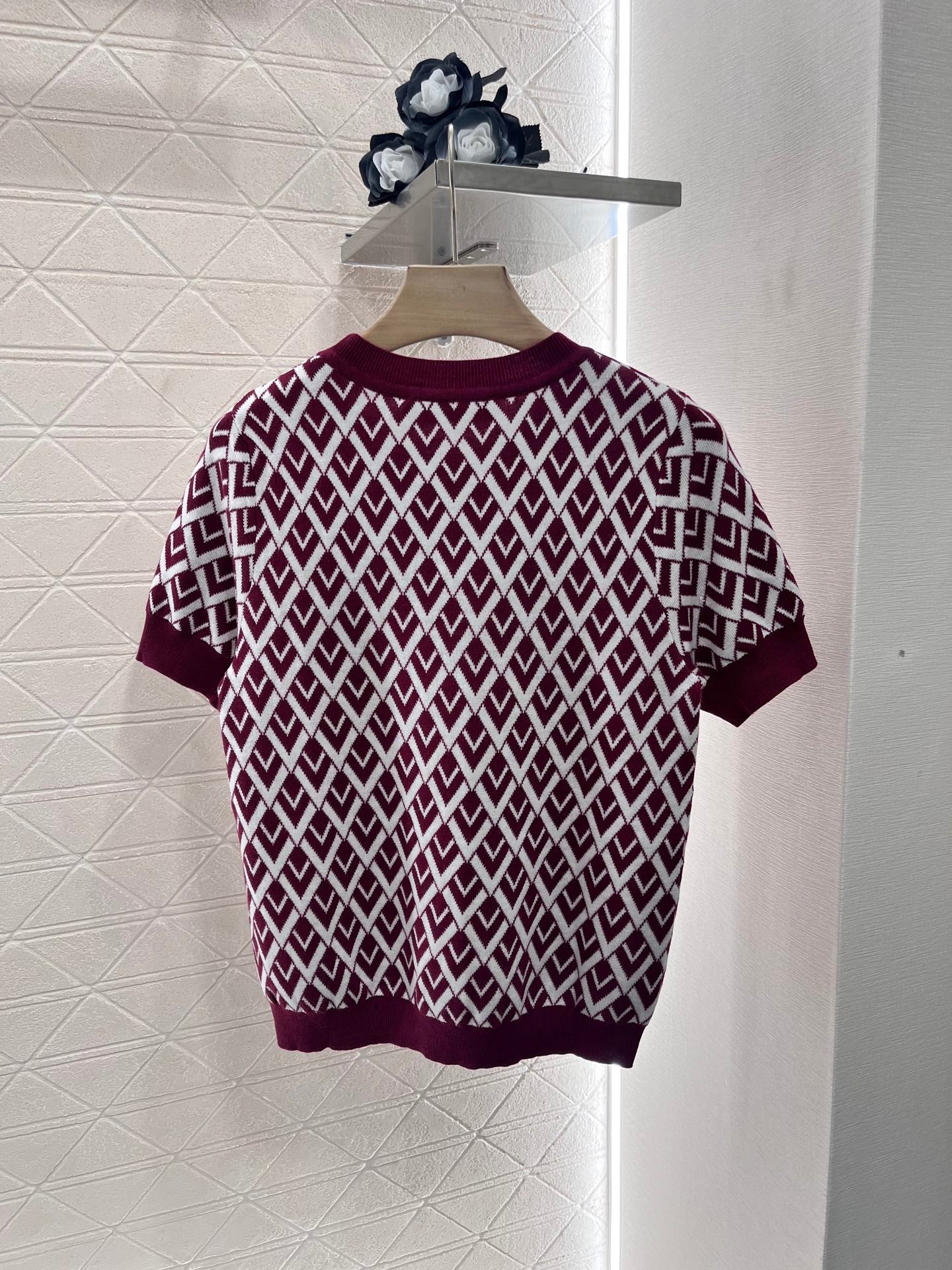 25 round neck jacquard knitted short sleeves