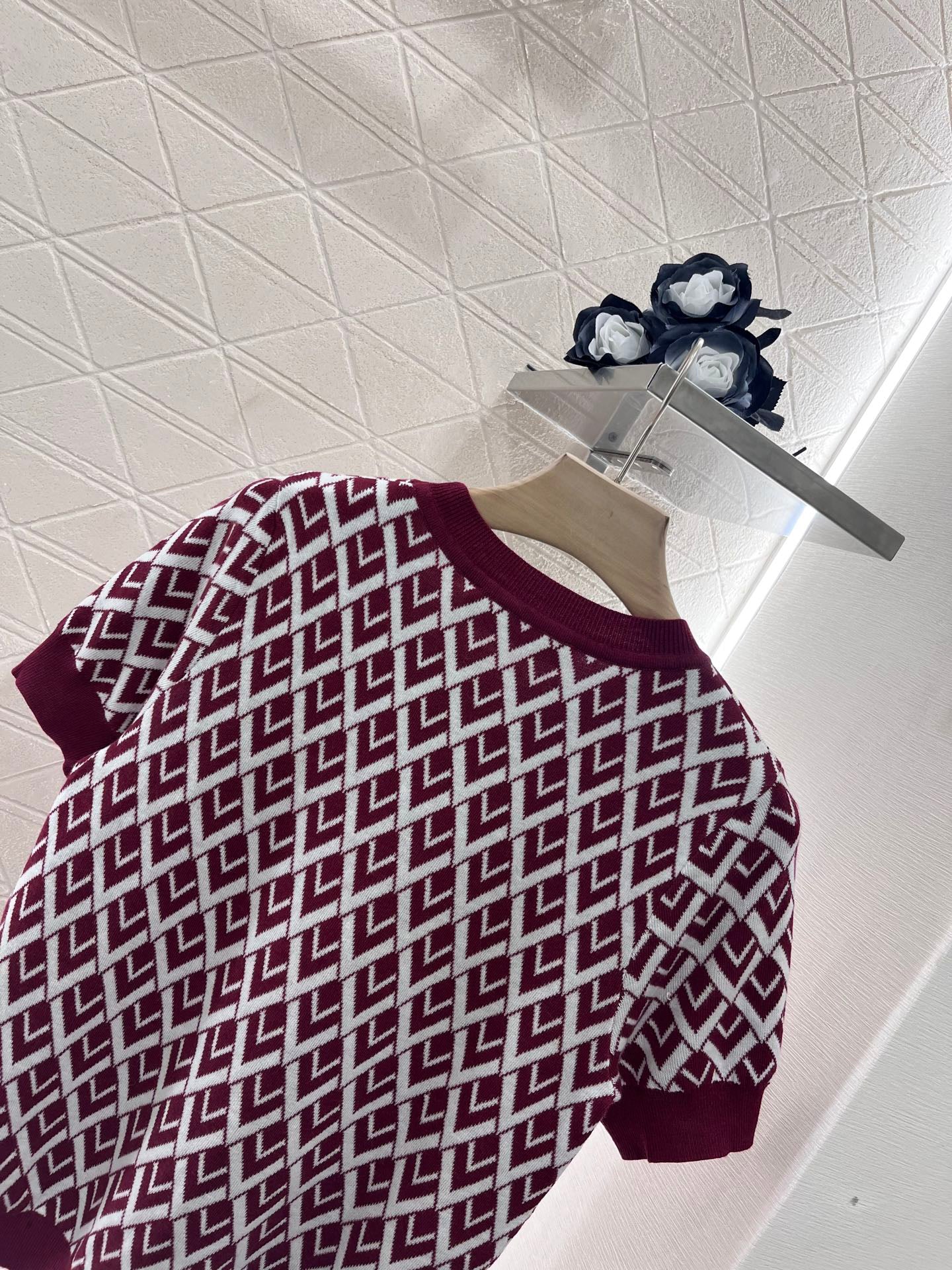 25 round neck jacquard knitted short sleeves