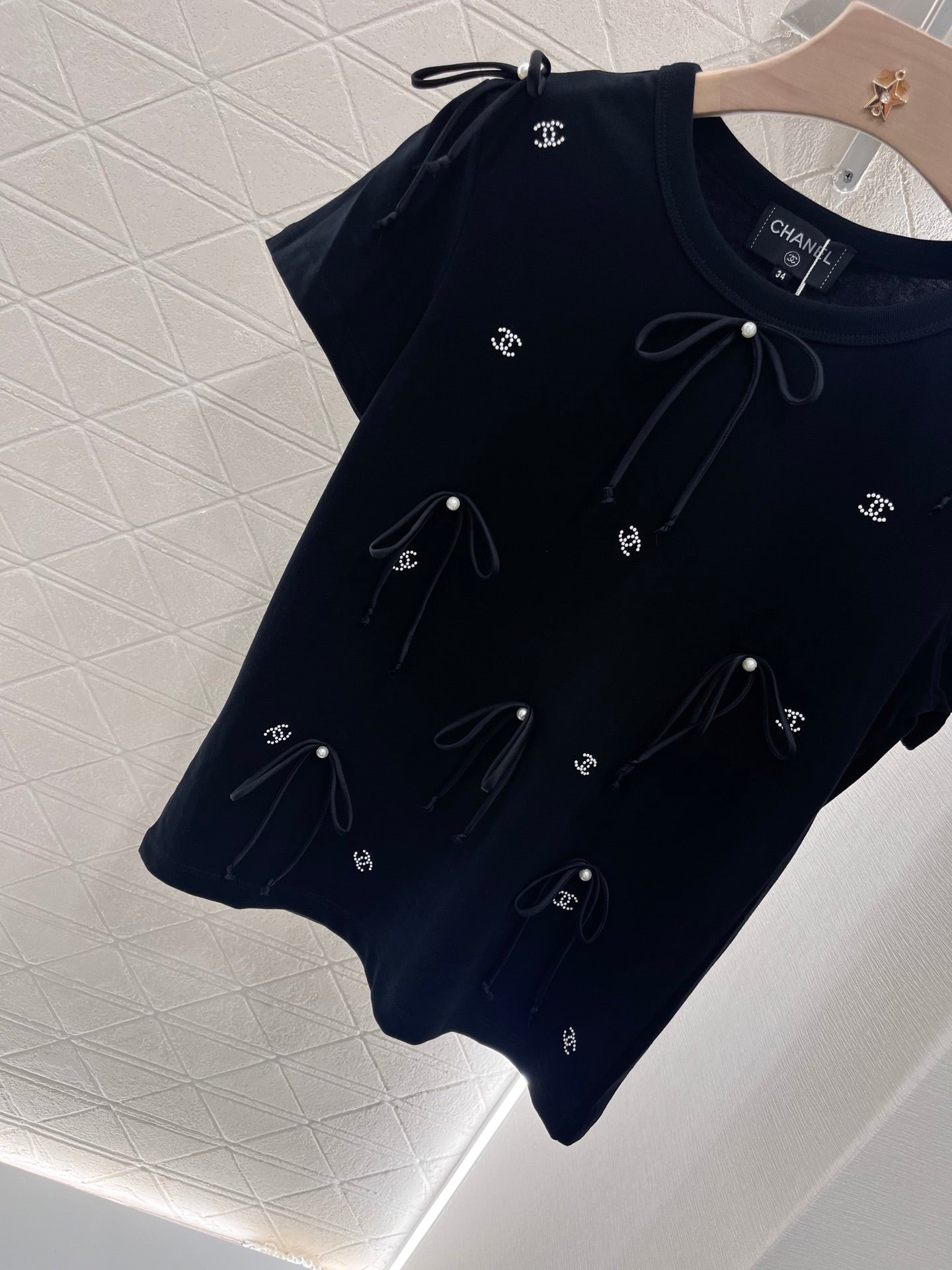 25 New blue double f jacquard slim short sleeve