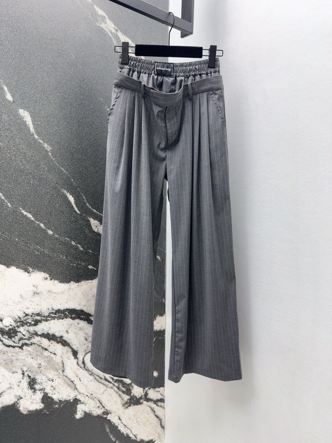 25 Early spring new arrival waist design workwear style pleated straight pants