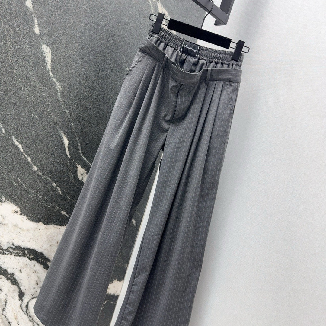 25 Early spring new arrival waist design workwear style pleated straight pants