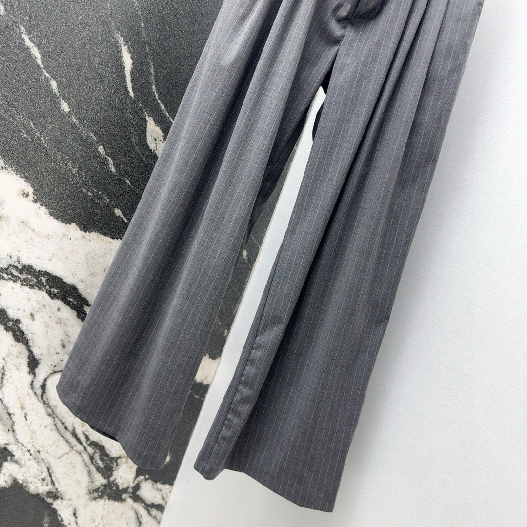 25 Early spring new arrival waist design workwear style pleated straight pants