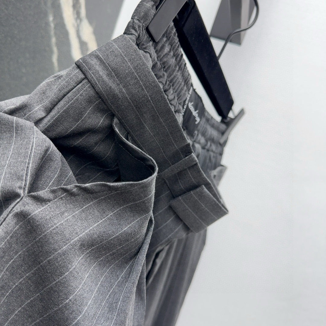 25 Early spring new arrival waist design workwear style pleated straight pants