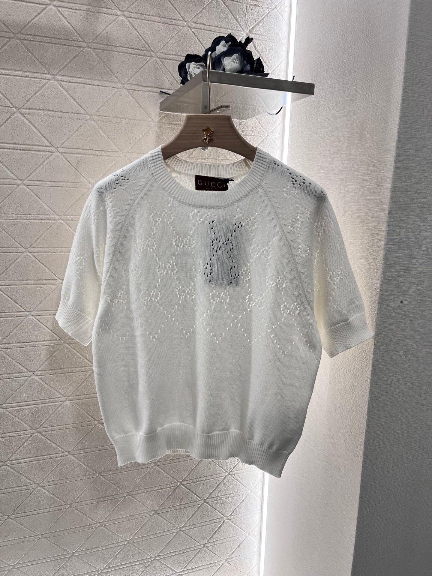 25ss Hollow knit short sleeves