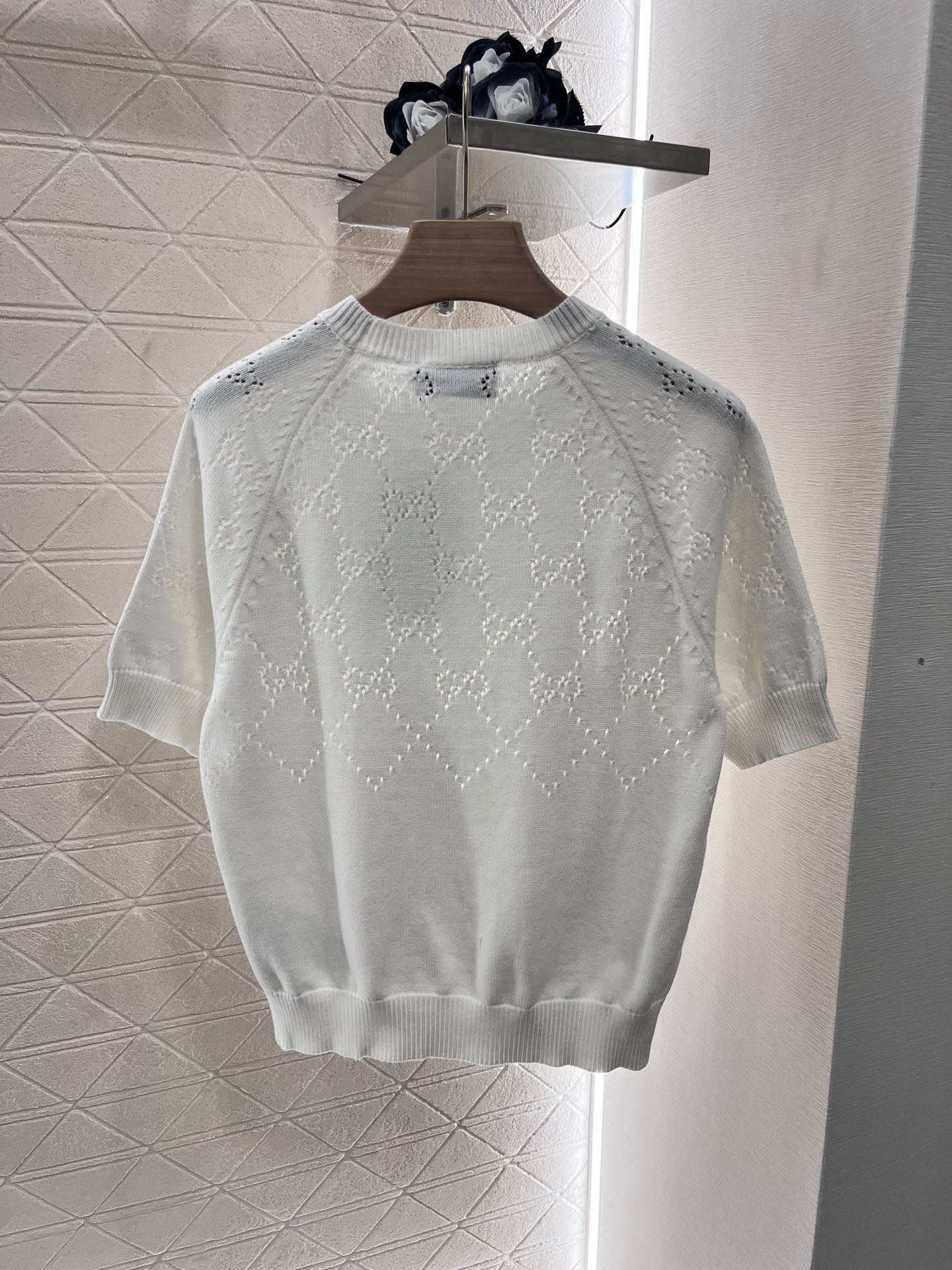 25ss Hollow knit short sleeves