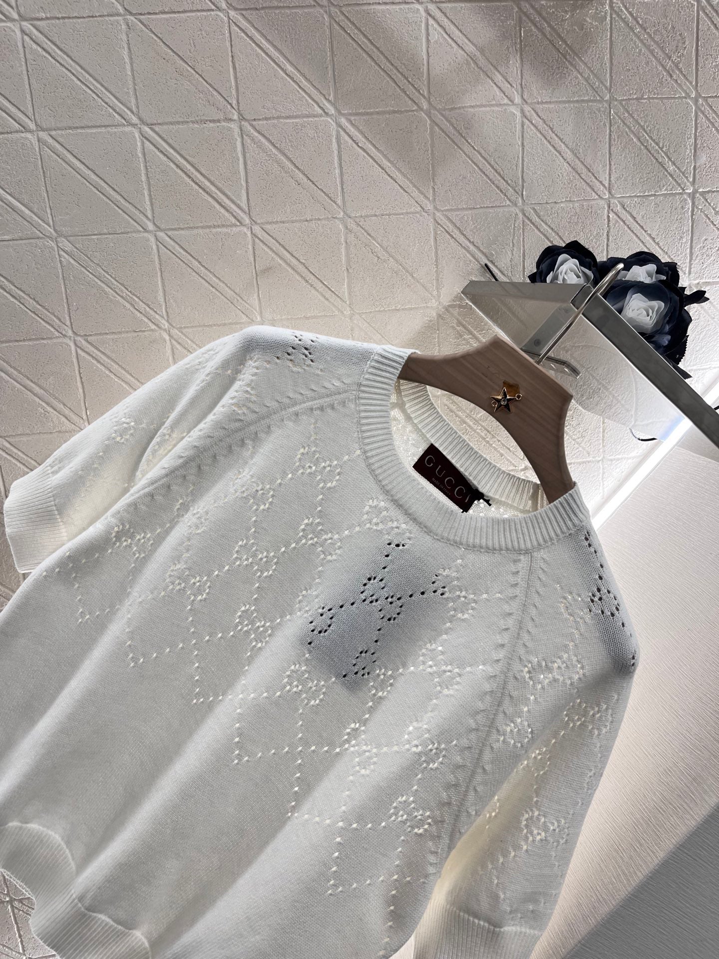 25ss Hollow knit short sleeves