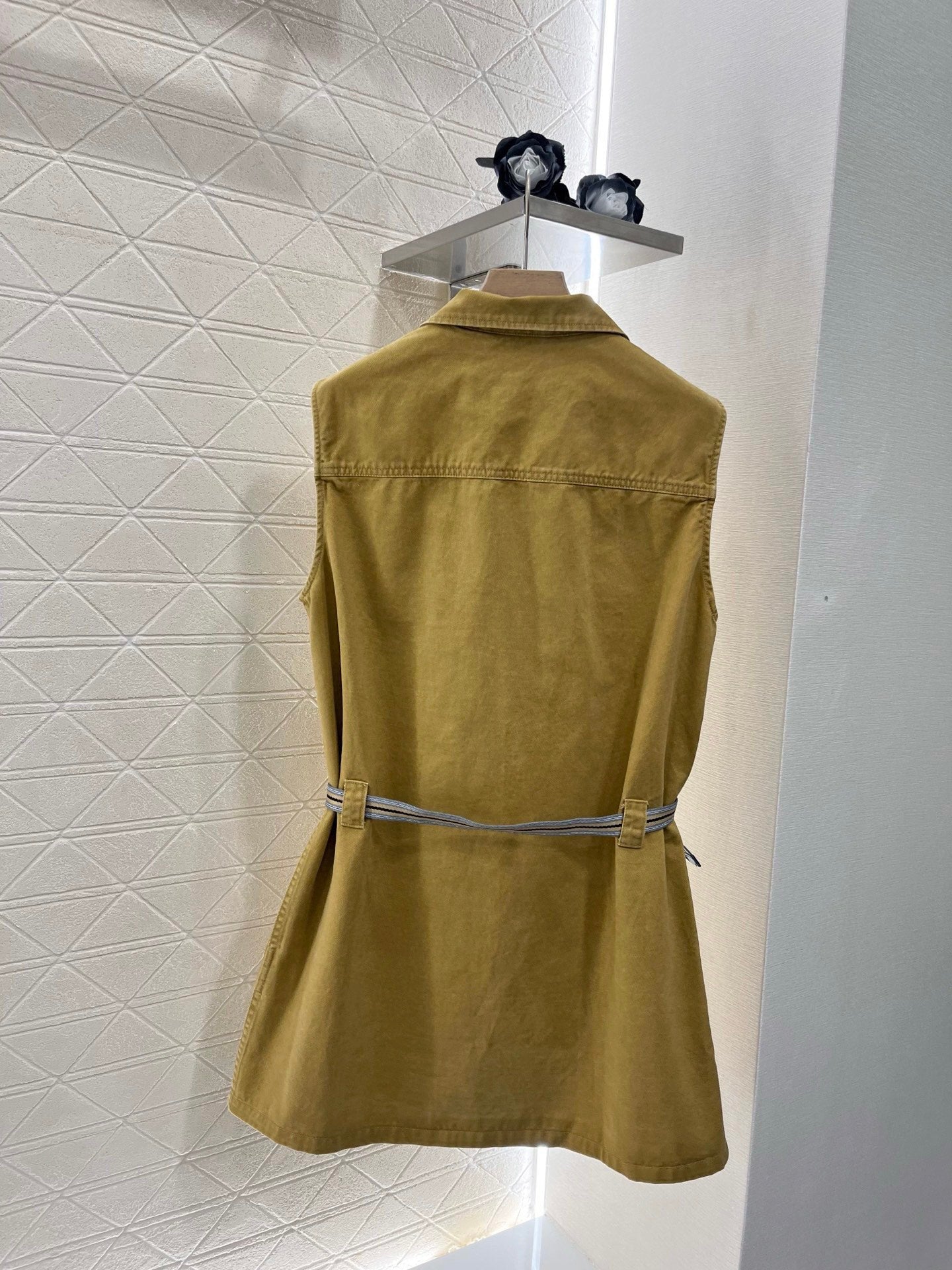 25ss Embroidered belt vest skirt