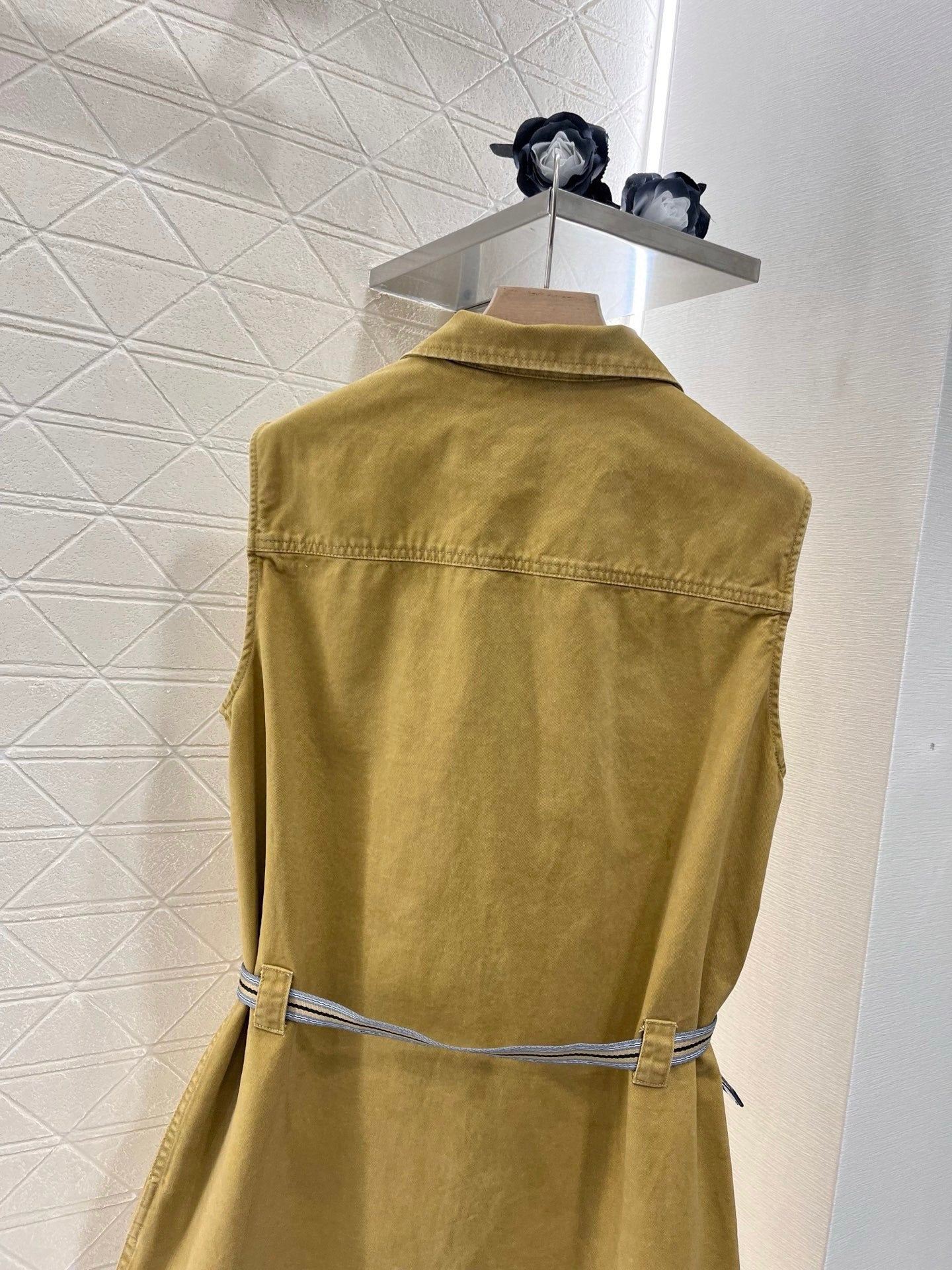 25ss Embroidered belt vest skirt