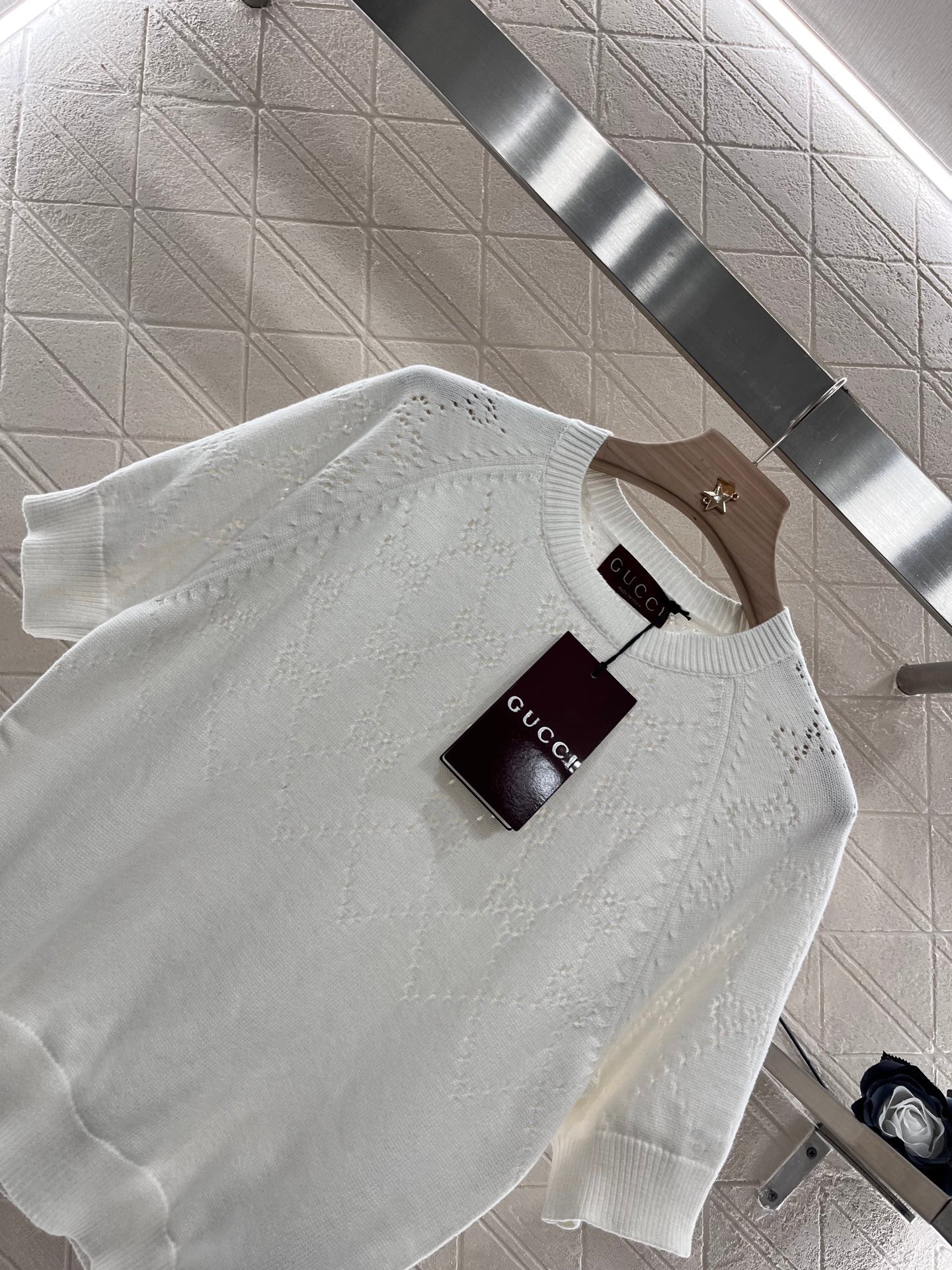 25ss Hollow knit short sleeves