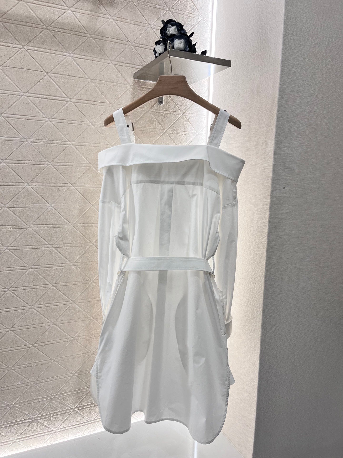 25ss One shoulder halter dress