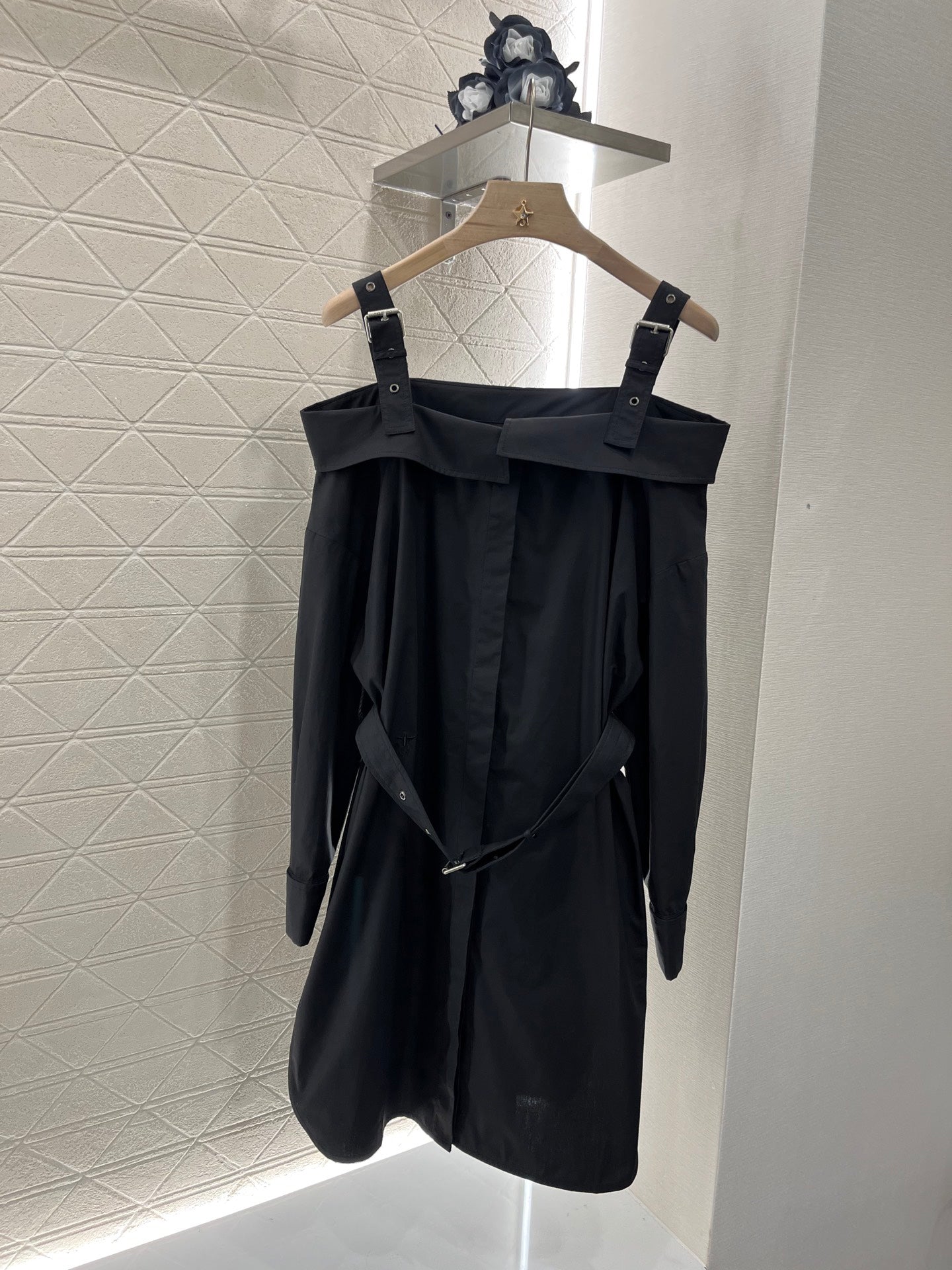 25ss One shoulder halter dress