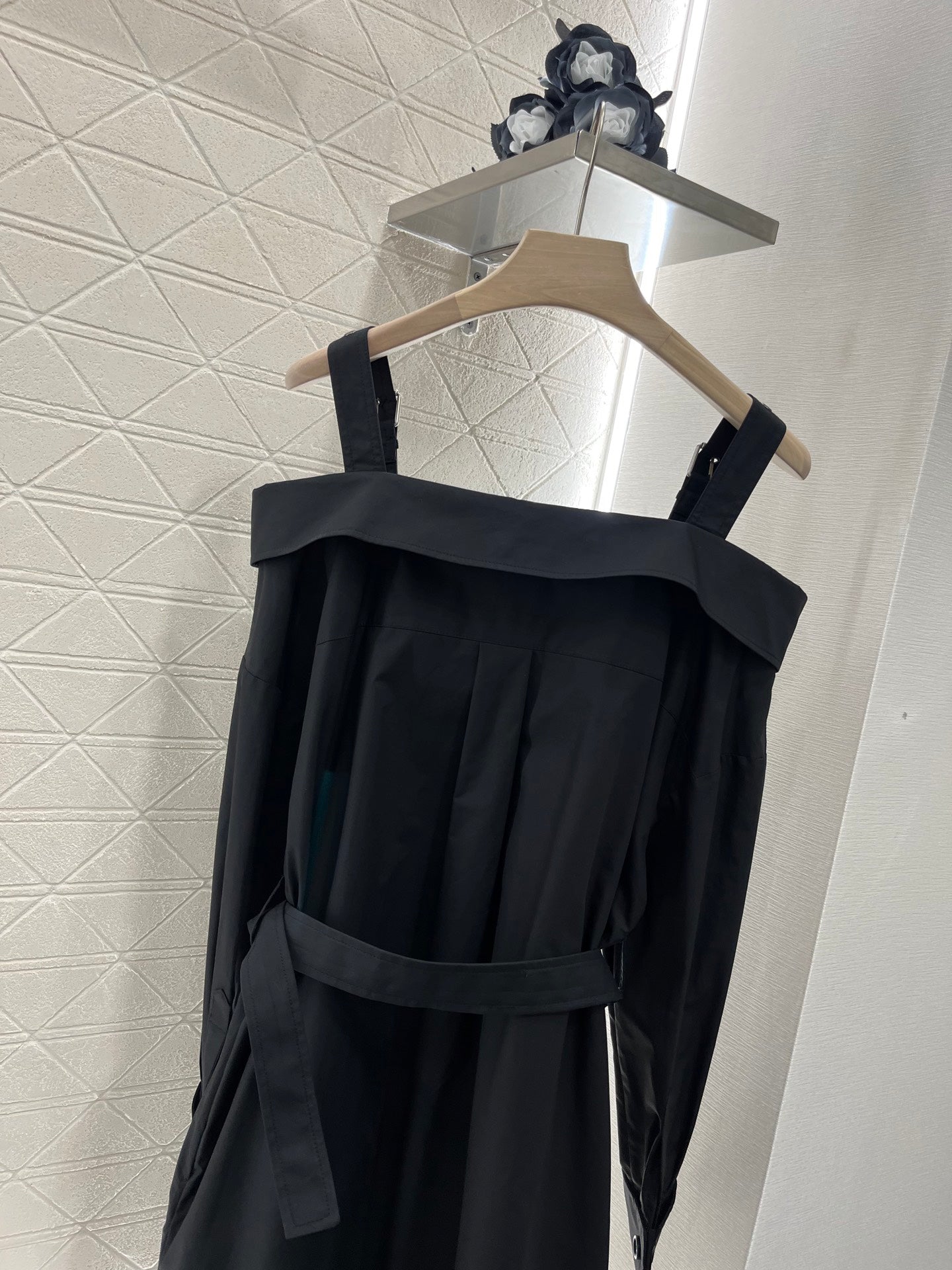 25ss One shoulder halter dress