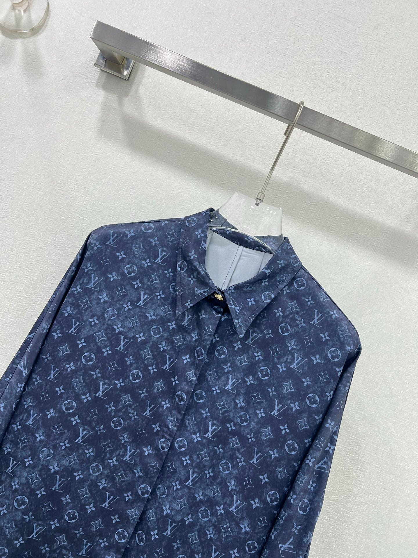 25 new classic logo monogram lapel loose shirt dress
