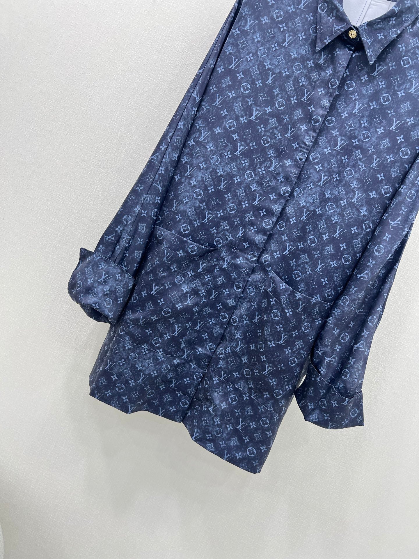 25 new classic logo monogram lapel loose shirt dress