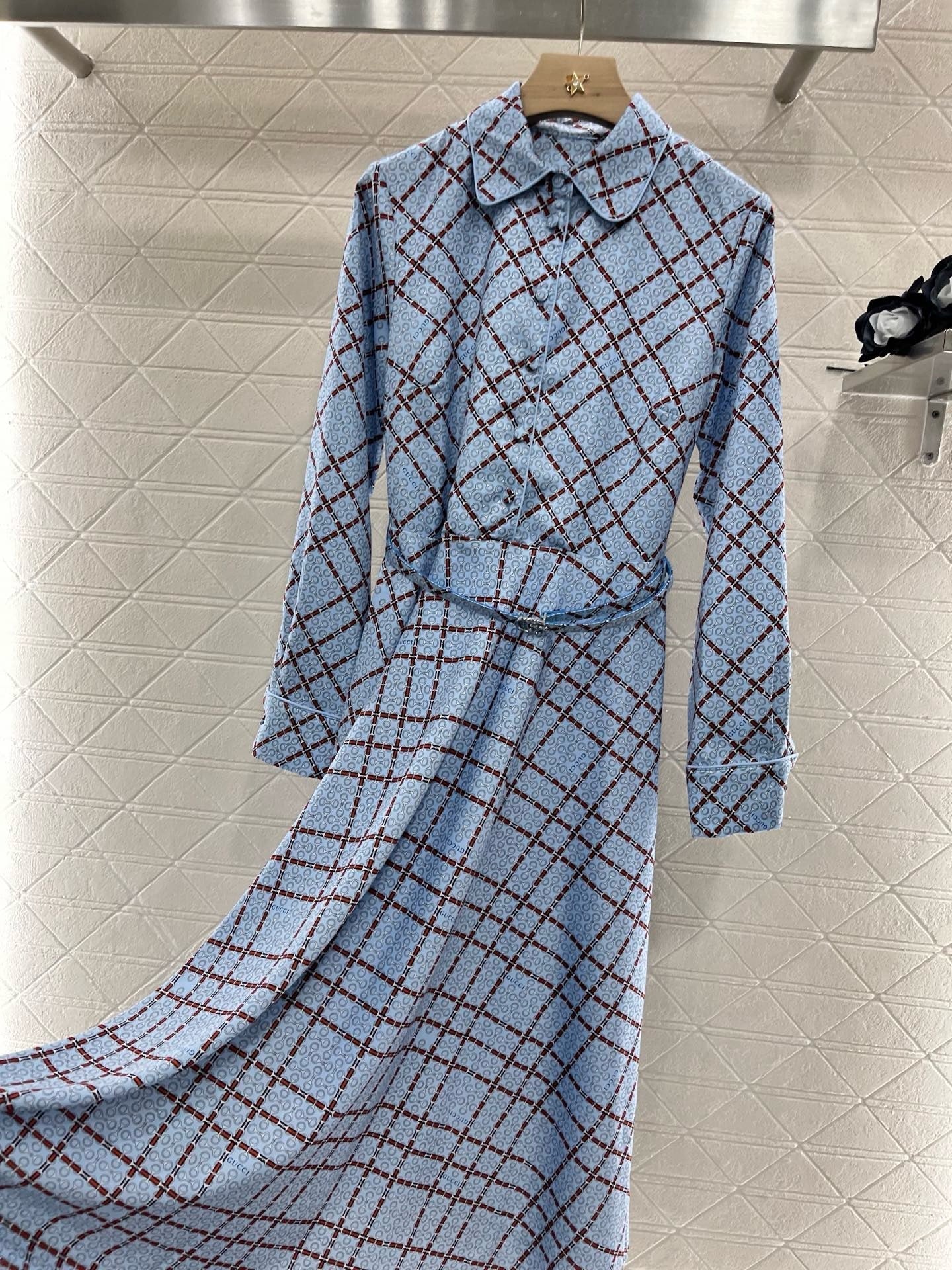 25ss new product printed belt dress