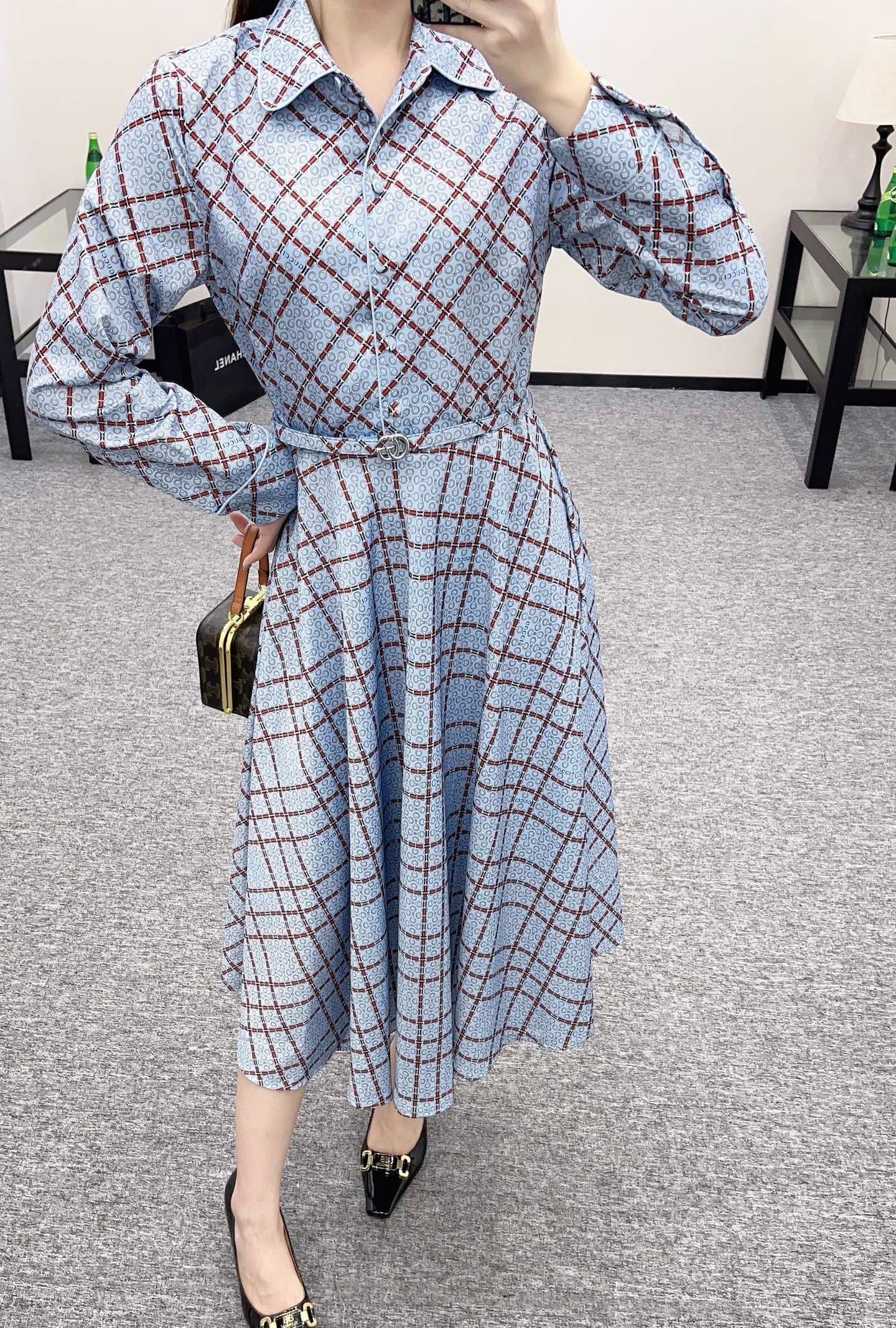 25ss new product printed belt dress