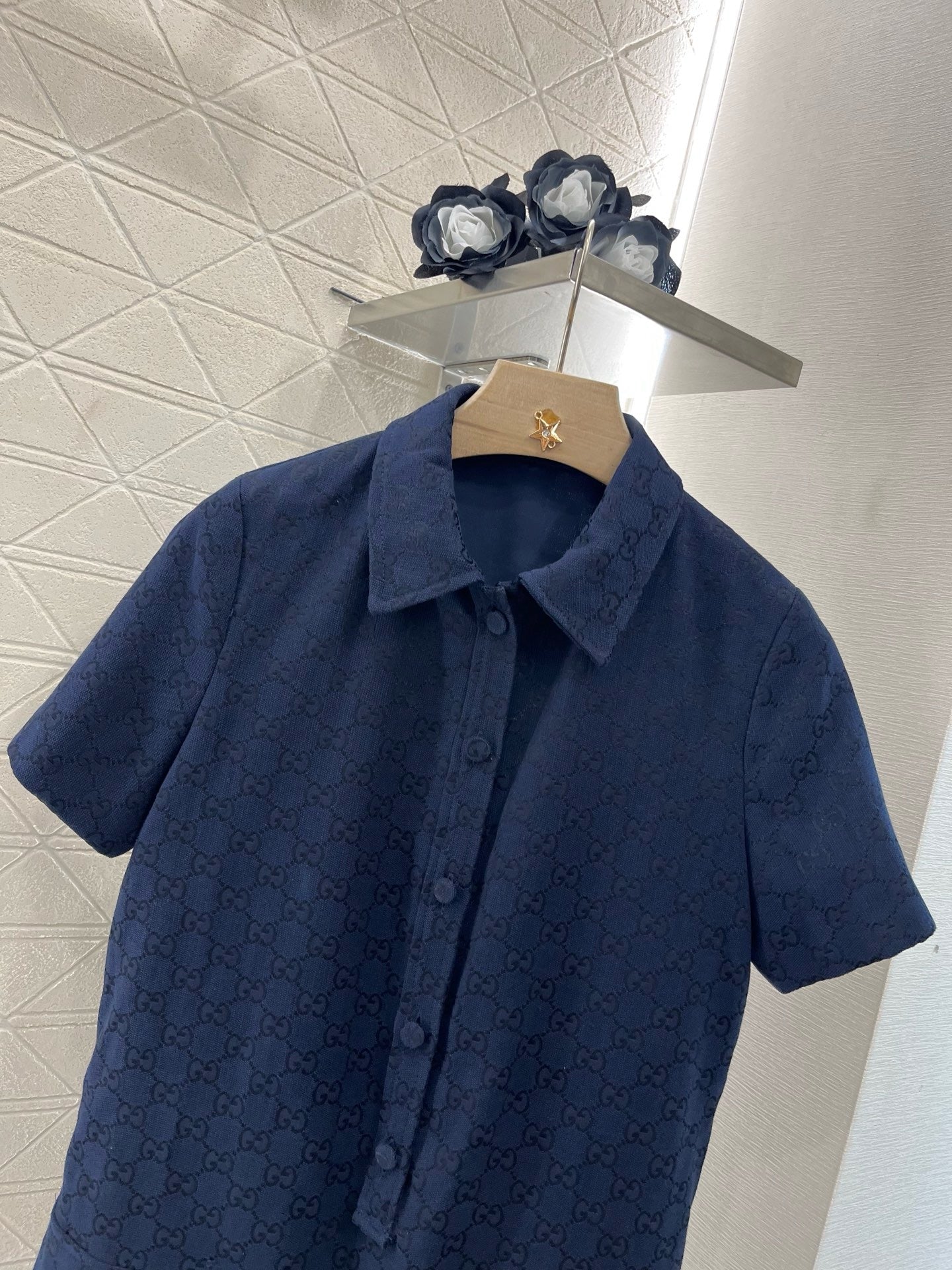25ss new product lapel jacquard dress