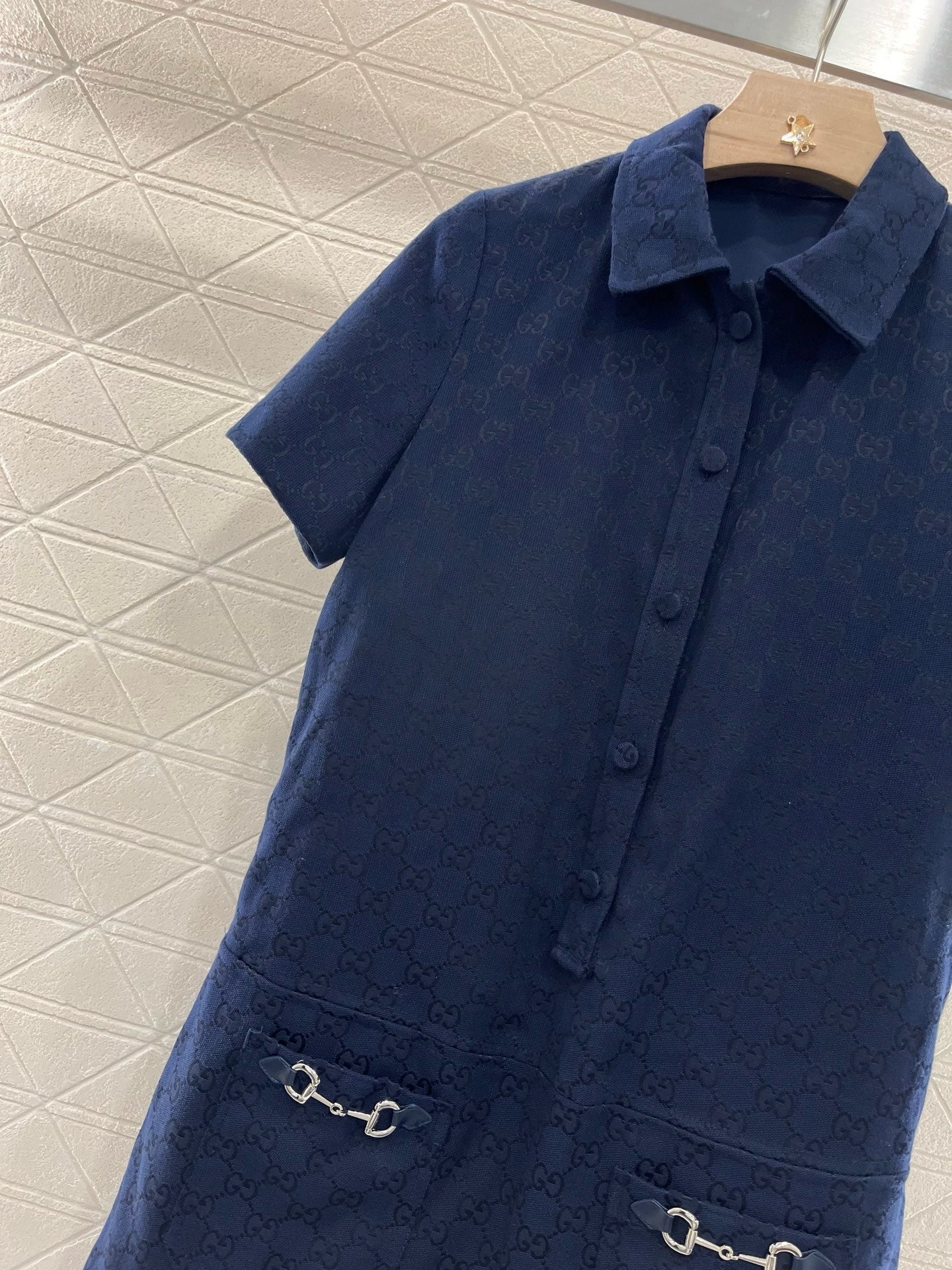 25ss new product lapel jacquard dress