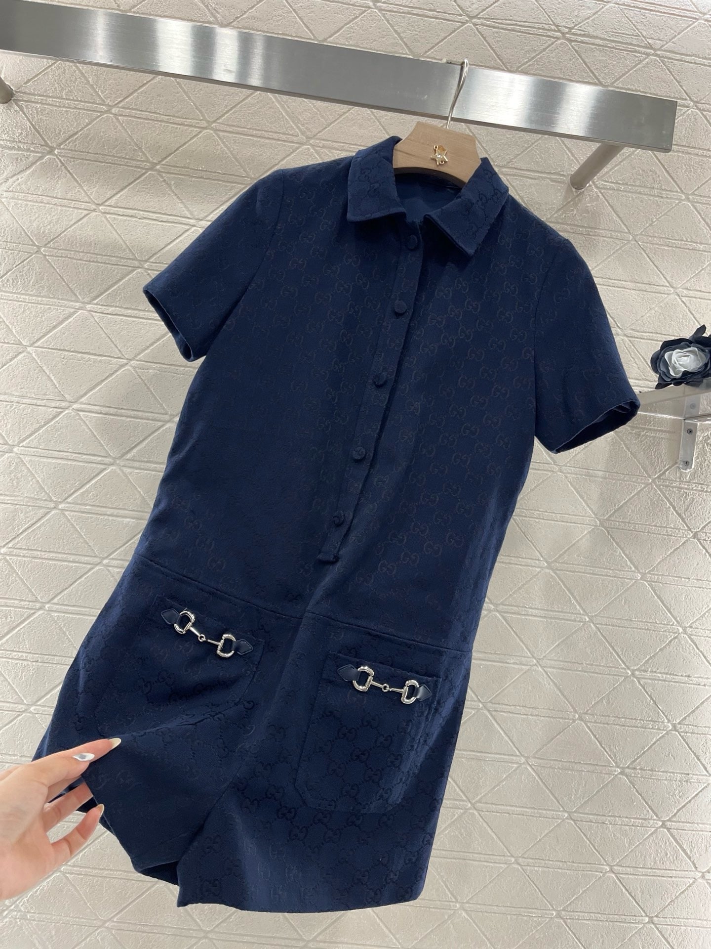 25ss new product lapel jacquard dress