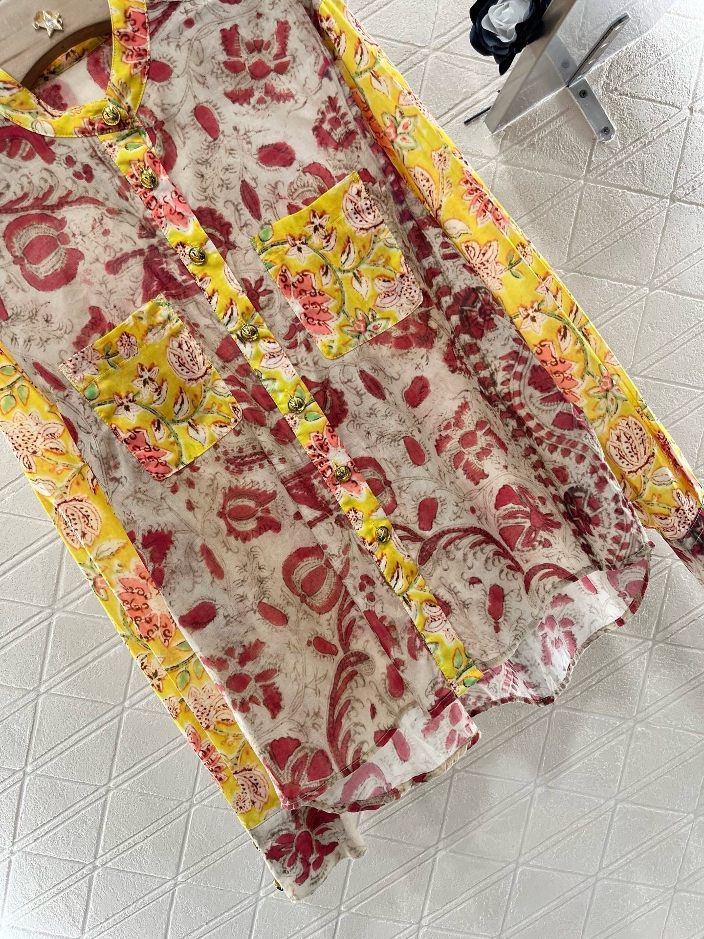 25SS new product lace floral shirt