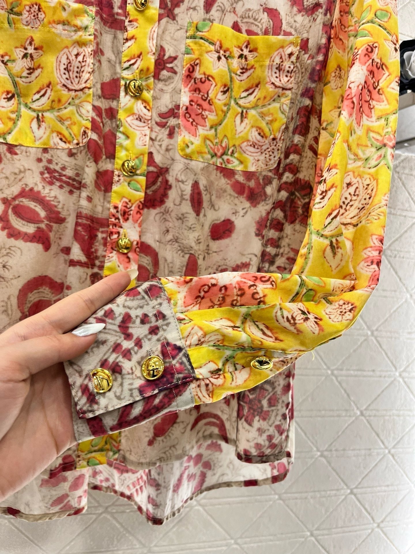 25SS new product lace floral shirt