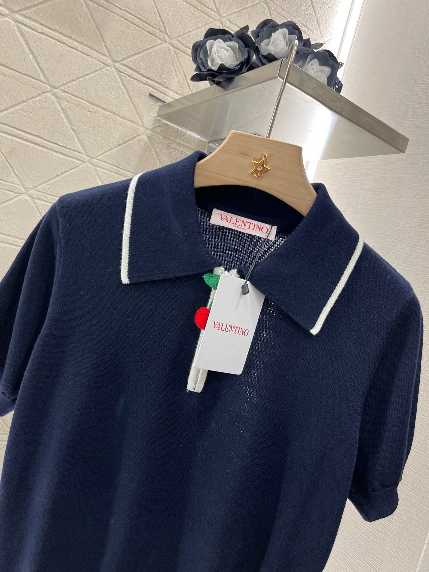 25ss New arrival Lapel polo cherry short sleeve