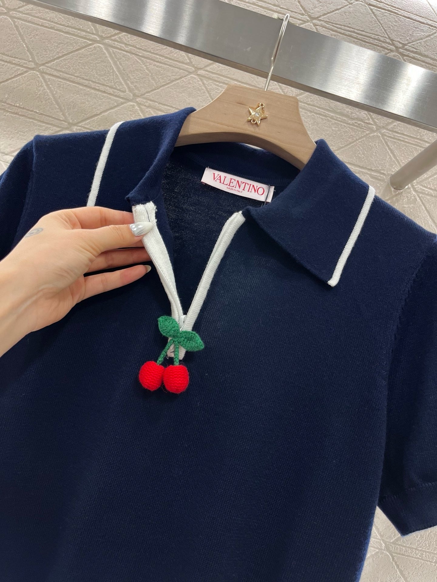 25ss New arrival Lapel polo cherry short sleeve