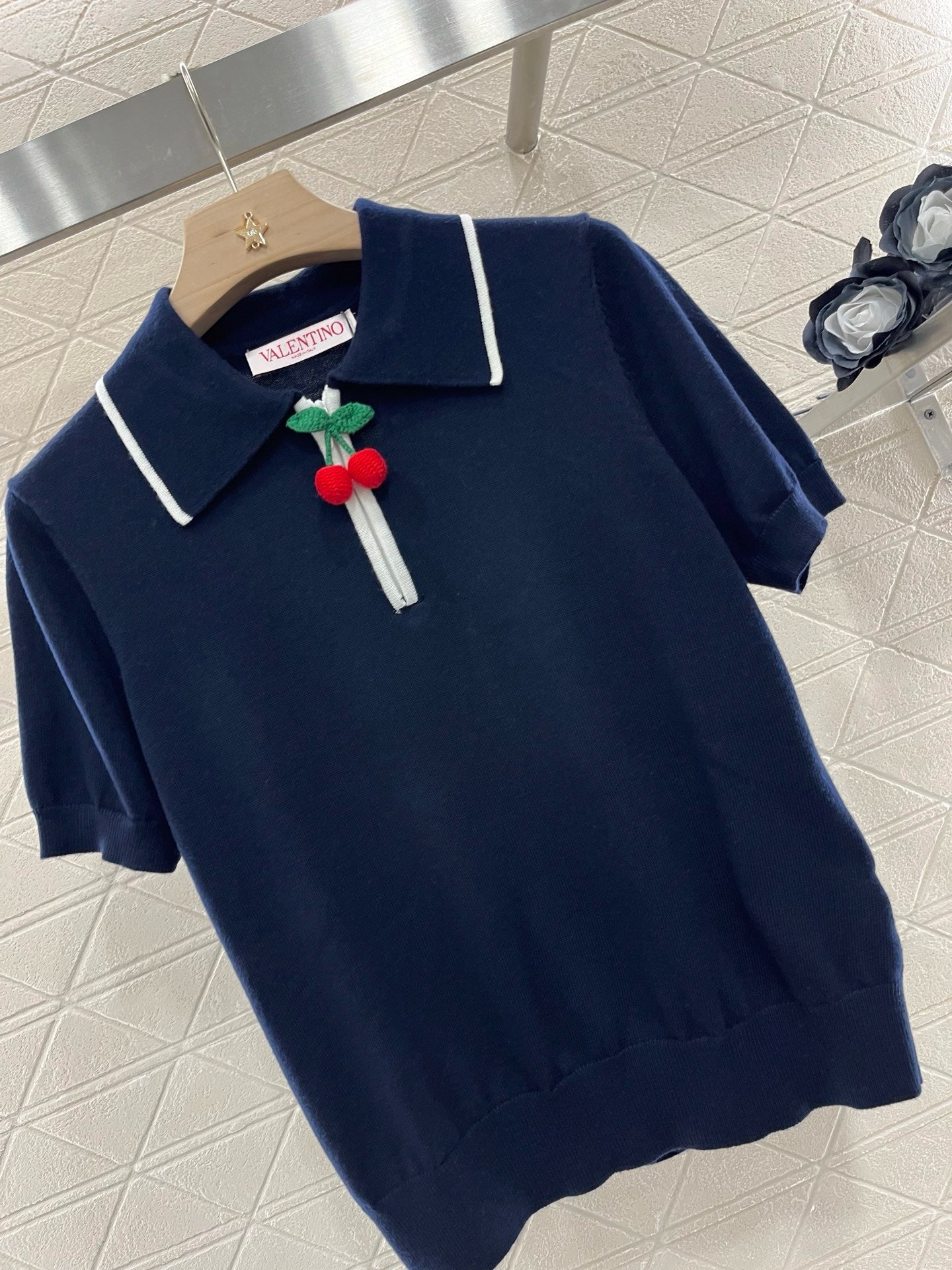 25ss New arrival Lapel polo cherry short sleeve