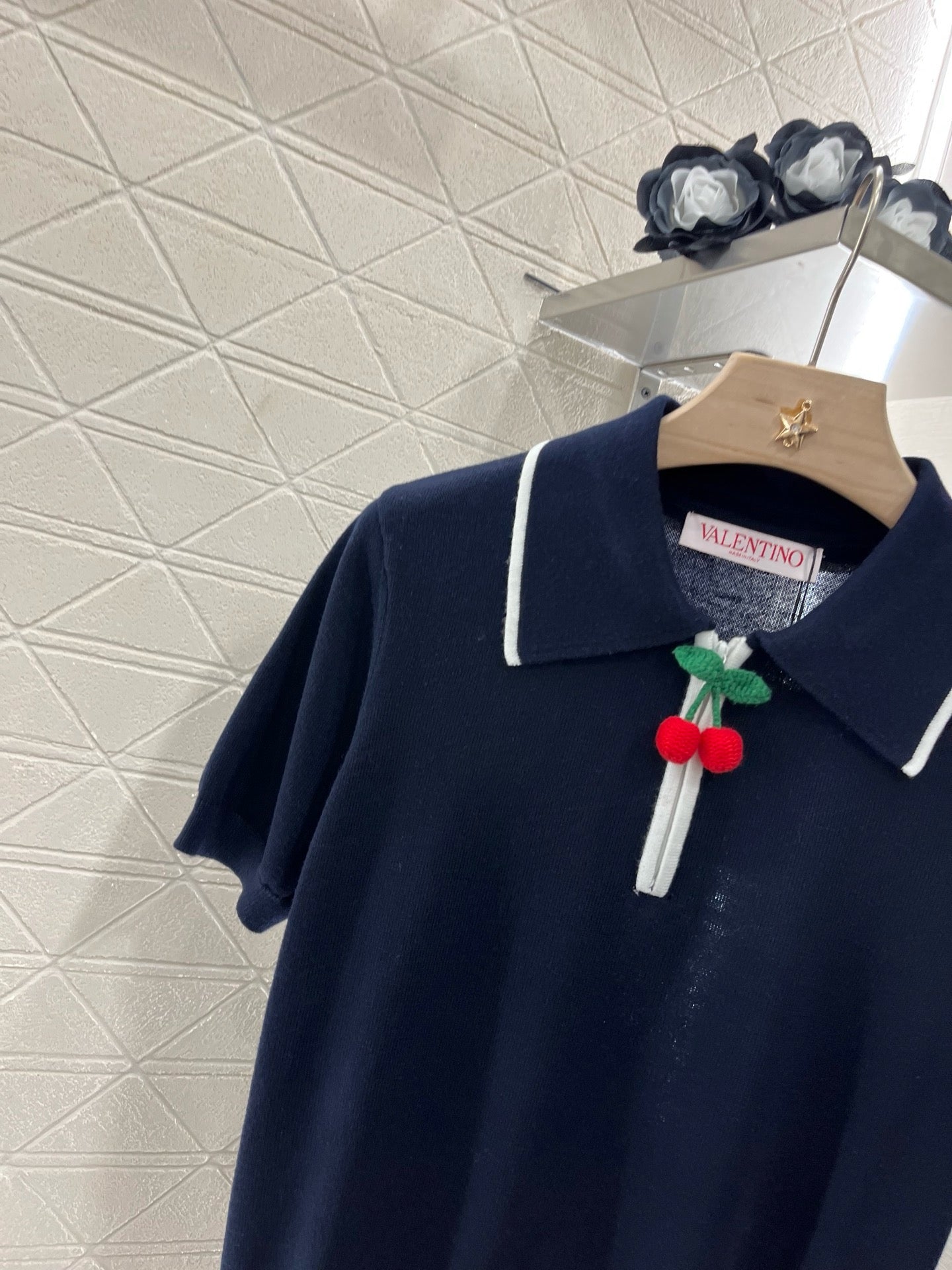25ss New arrival Lapel polo cherry short sleeve
