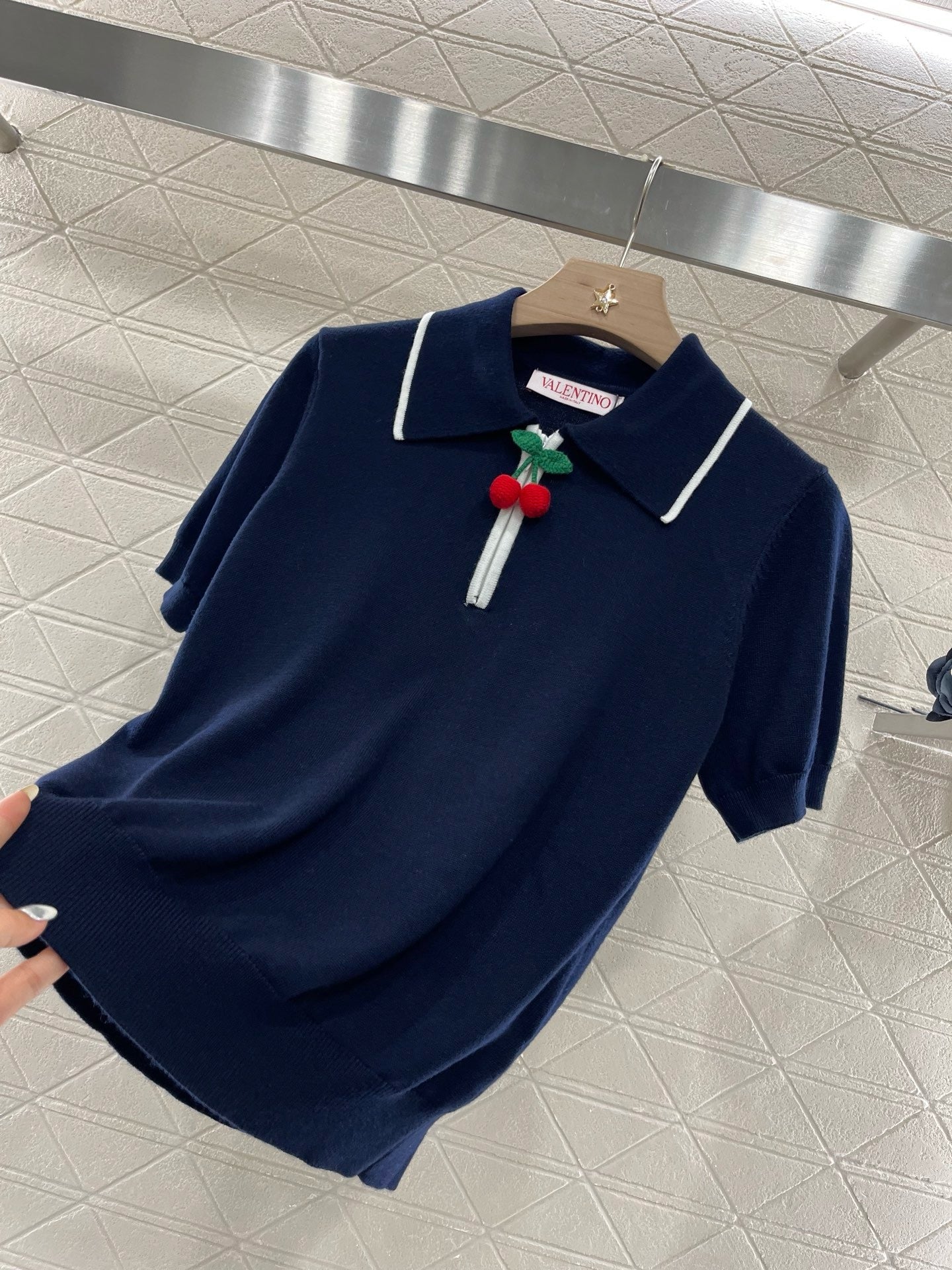 25ss New arrival Lapel polo cherry short sleeve