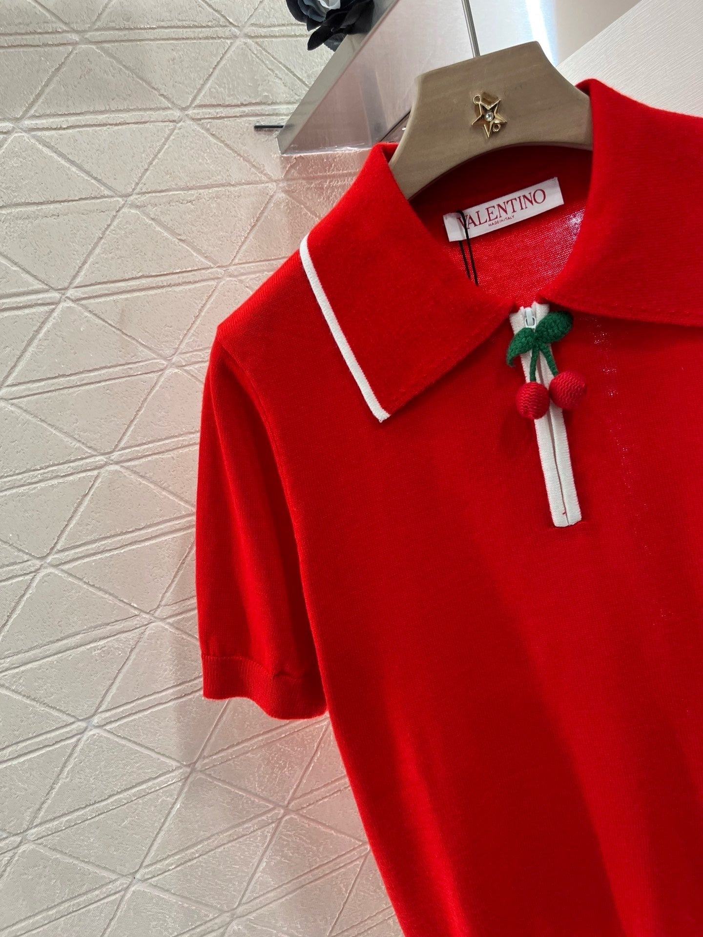 25ss New arrival Lapel polo cherry short sleeve