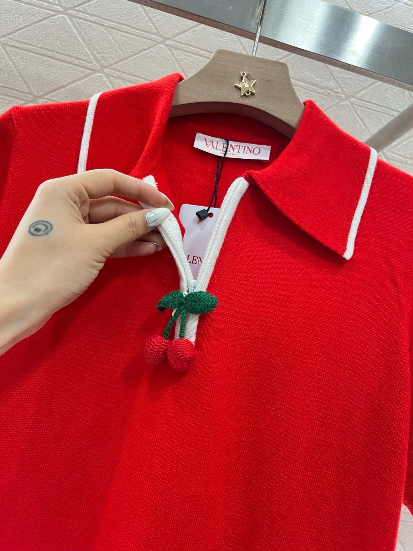 25ss New arrival Lapel polo cherry short sleeve