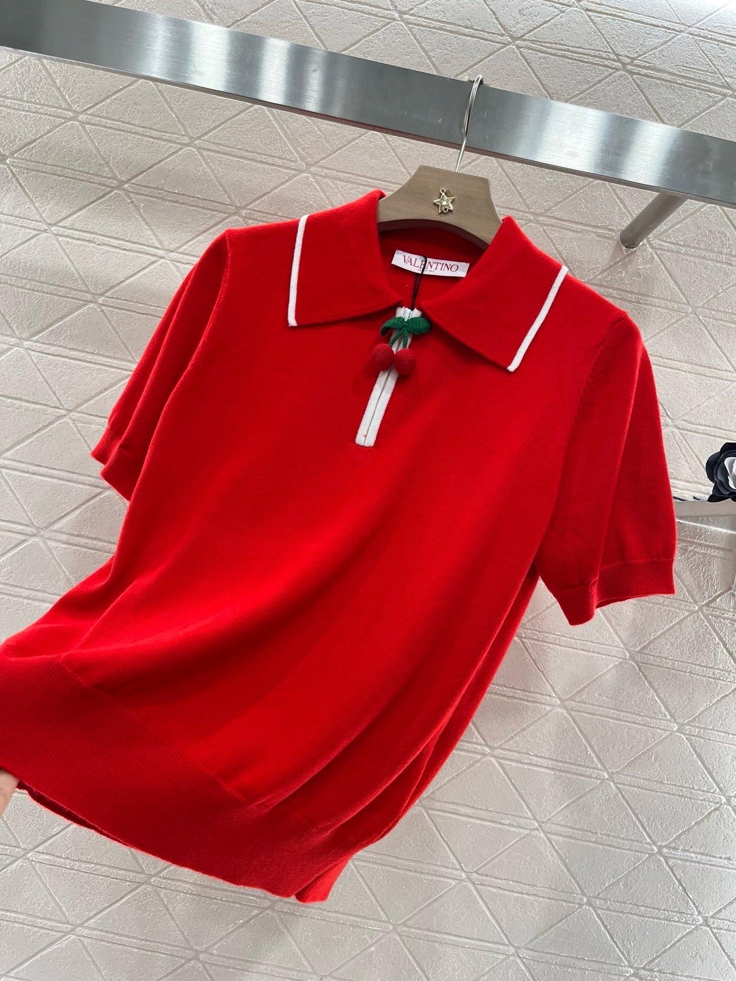 25ss New arrival Lapel polo cherry short sleeve