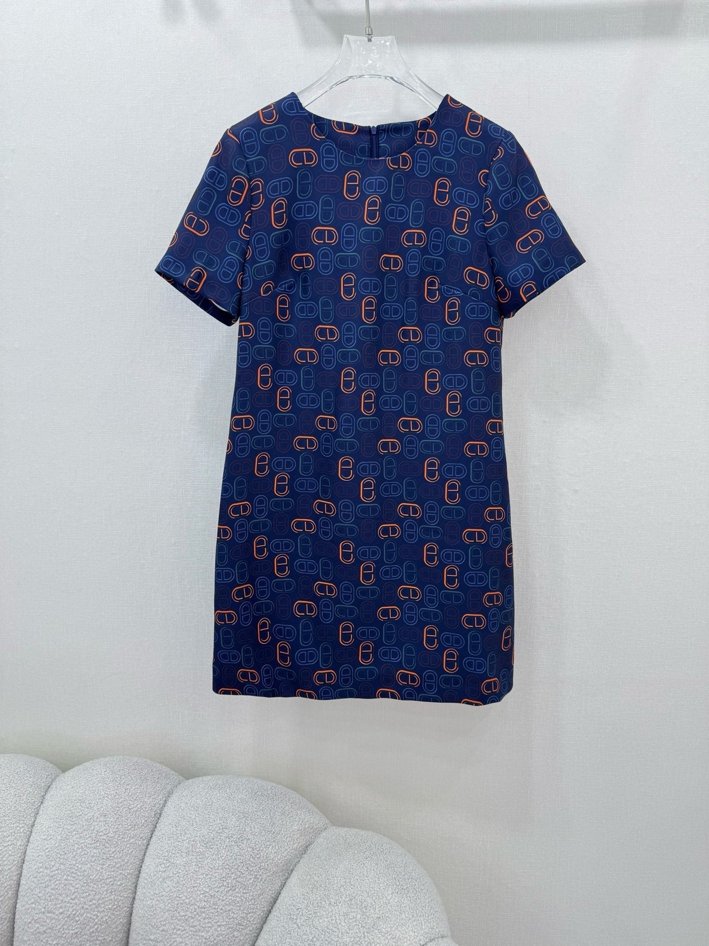H 25 Printed Short Sleeve Dress