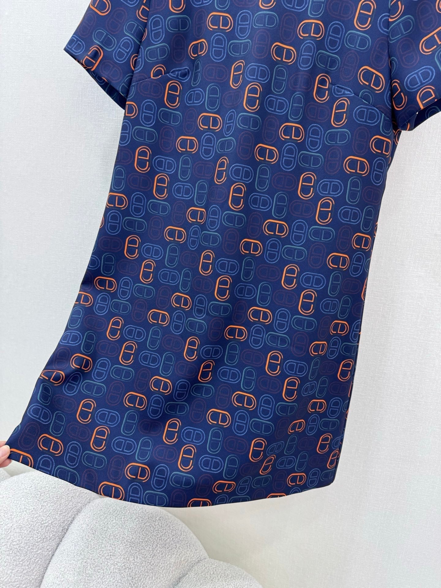 H 25 Printed Short Sleeve Dress